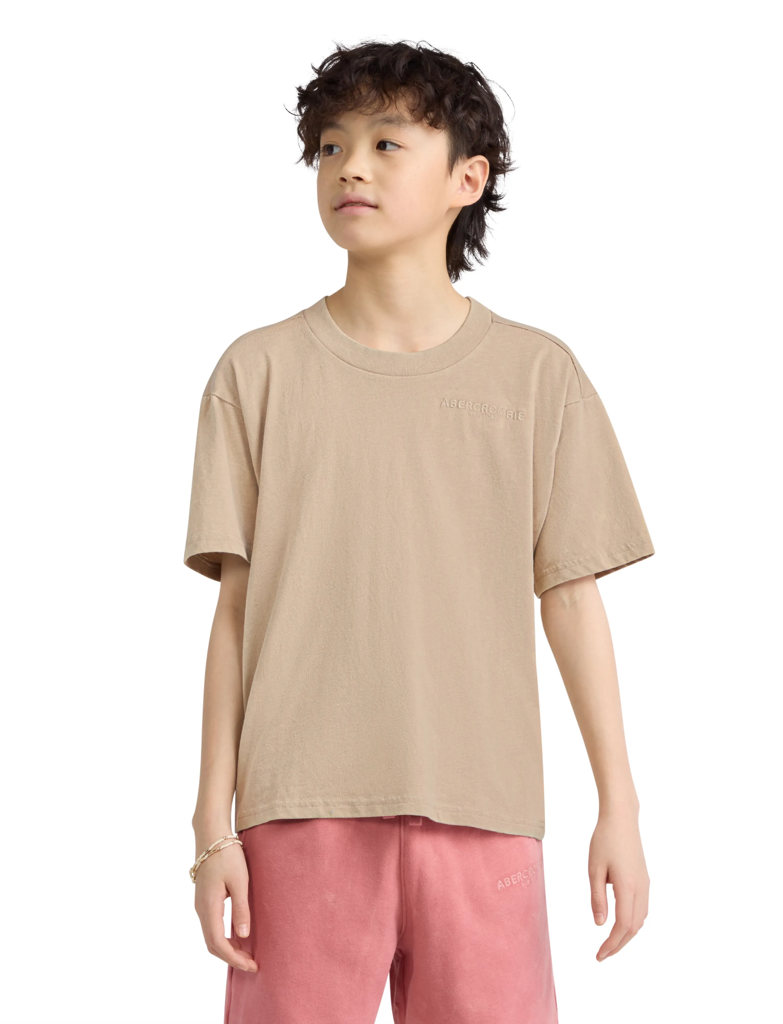 Abercrombie Kids KT-S/S KNIT TOP - Kurzärmelige - SIMPLY TAUPE / beige