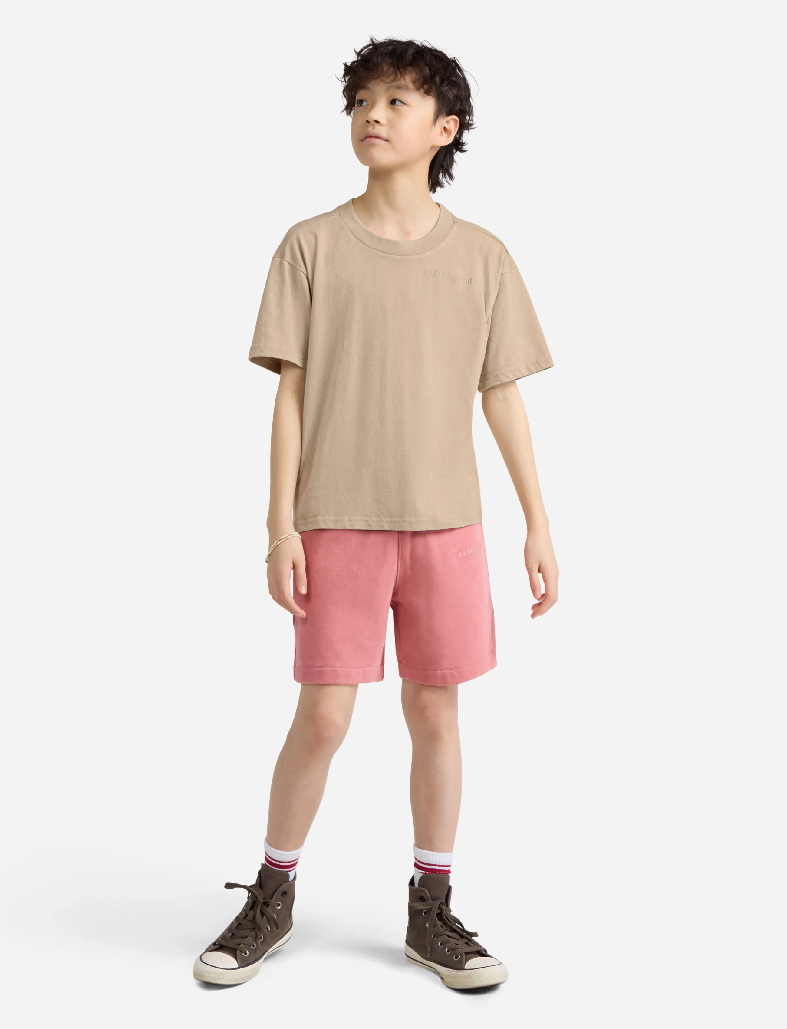 Abercrombie Kids - KT-S/S KNIT TOP - kurzärmelige - simply taupe - 4