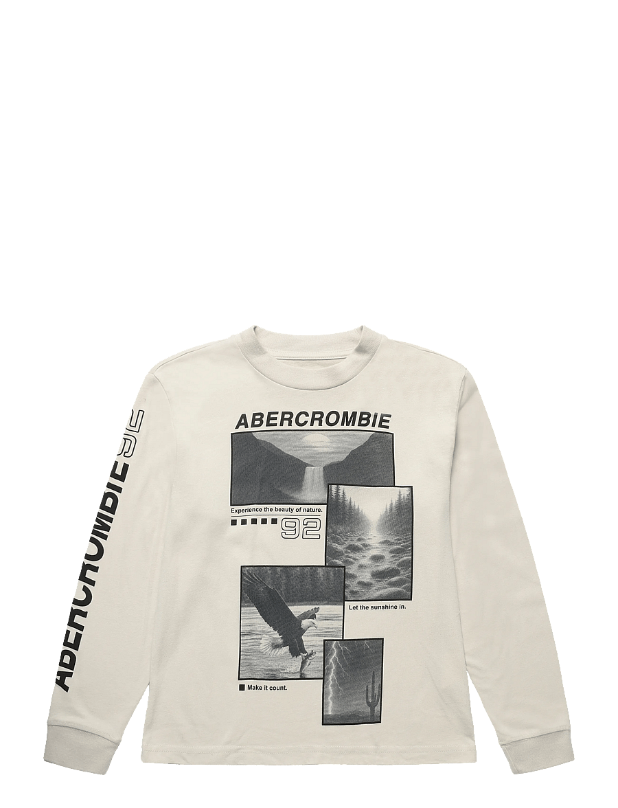 Abercrombie Kids - LS-L/S TEE - marškinėliai ilgomis rankovėmis - oatmeal - 0