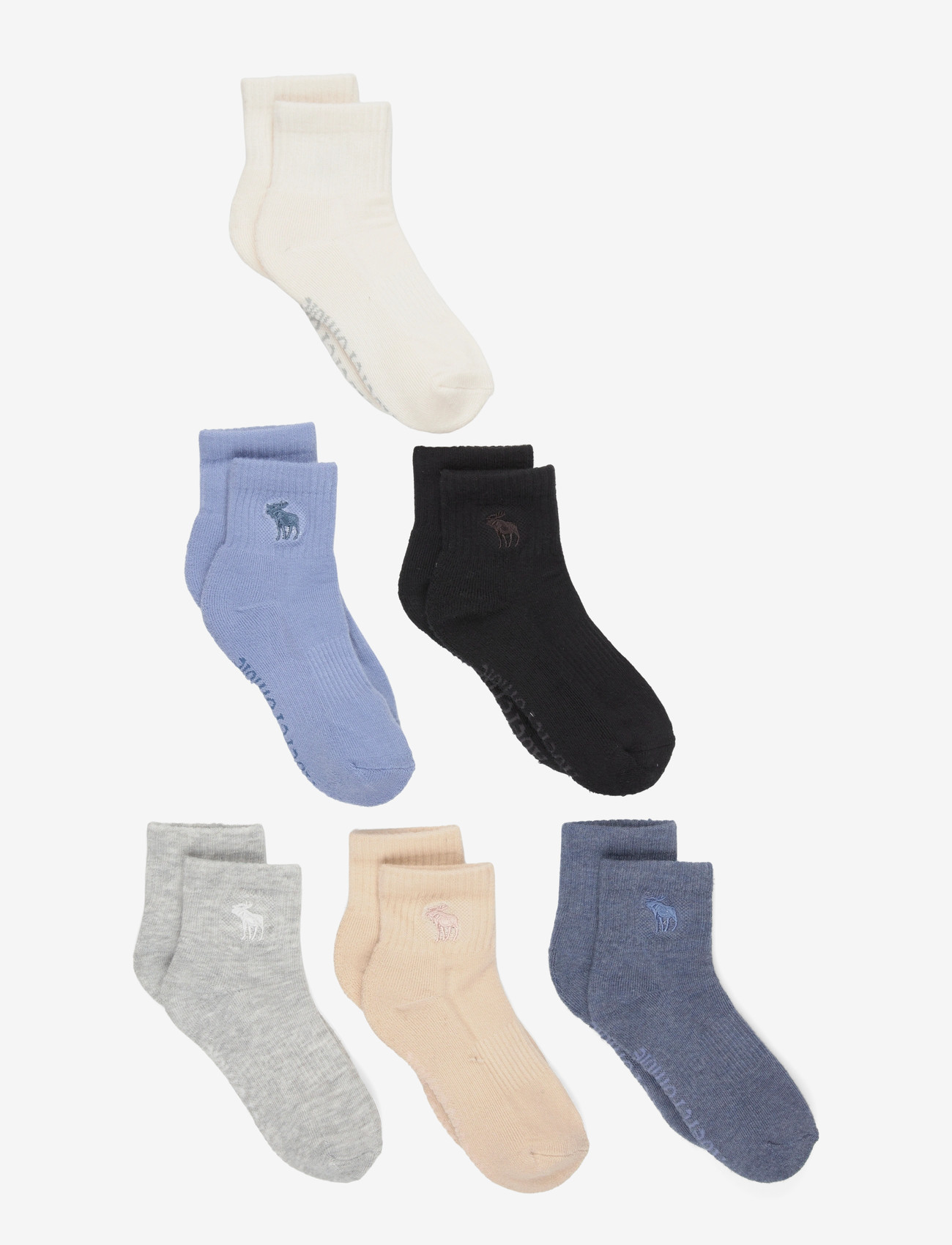 Abercrombie Kids - 6Q-6PK QUARTER SOCK - anti-rutsch socken - jet stream - 0