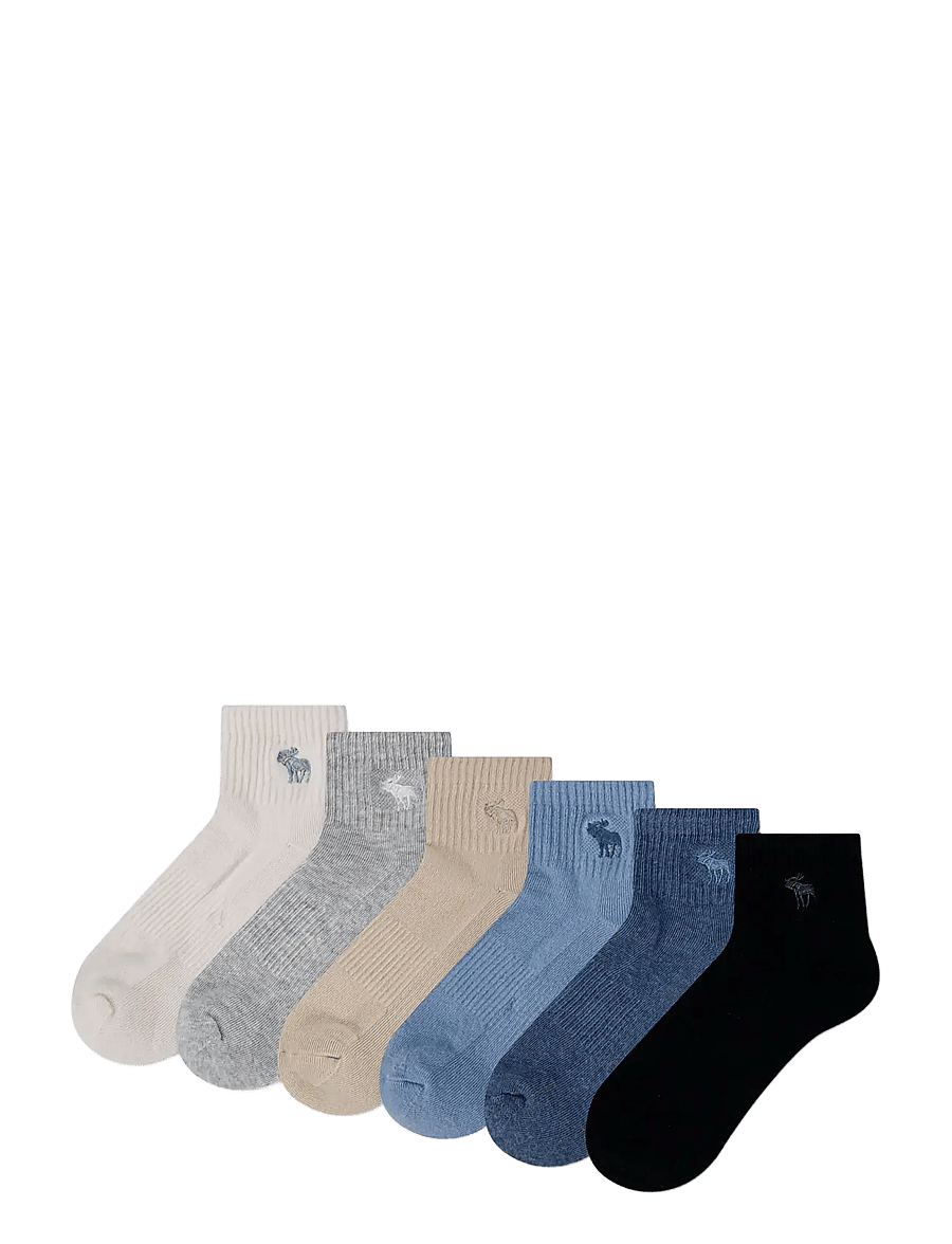 Abercrombie Kids - 6Q-6PK QUARTER SOCK - libisemisvastased sokid - jet stream - 0
