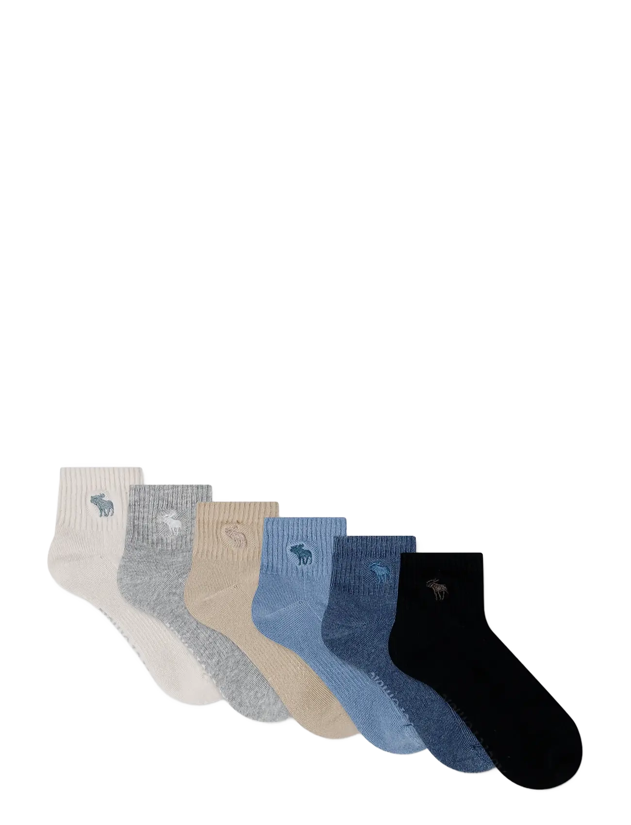 Abercrombie Kids - 6Q-6PK QUARTER SOCK - anti-rutsch socken - jet stream - 1