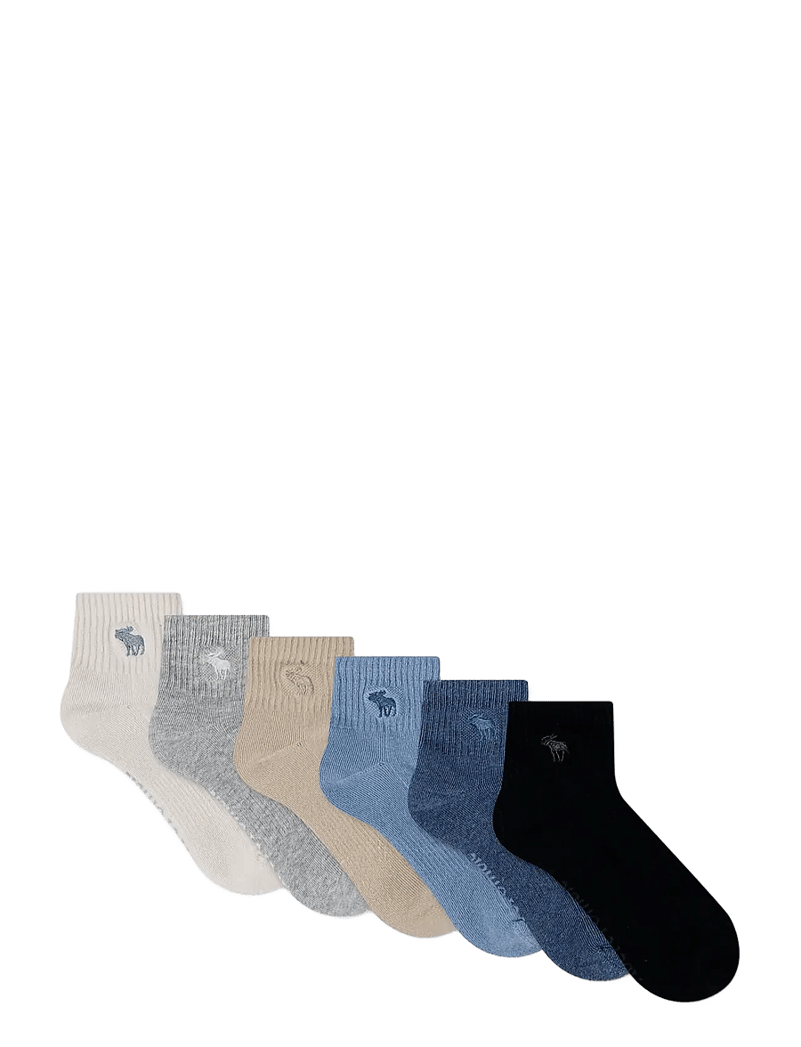 Abercrombie Kids - 6Q-6PK QUARTER SOCK - libisemisvastased sokid - jet stream - 1