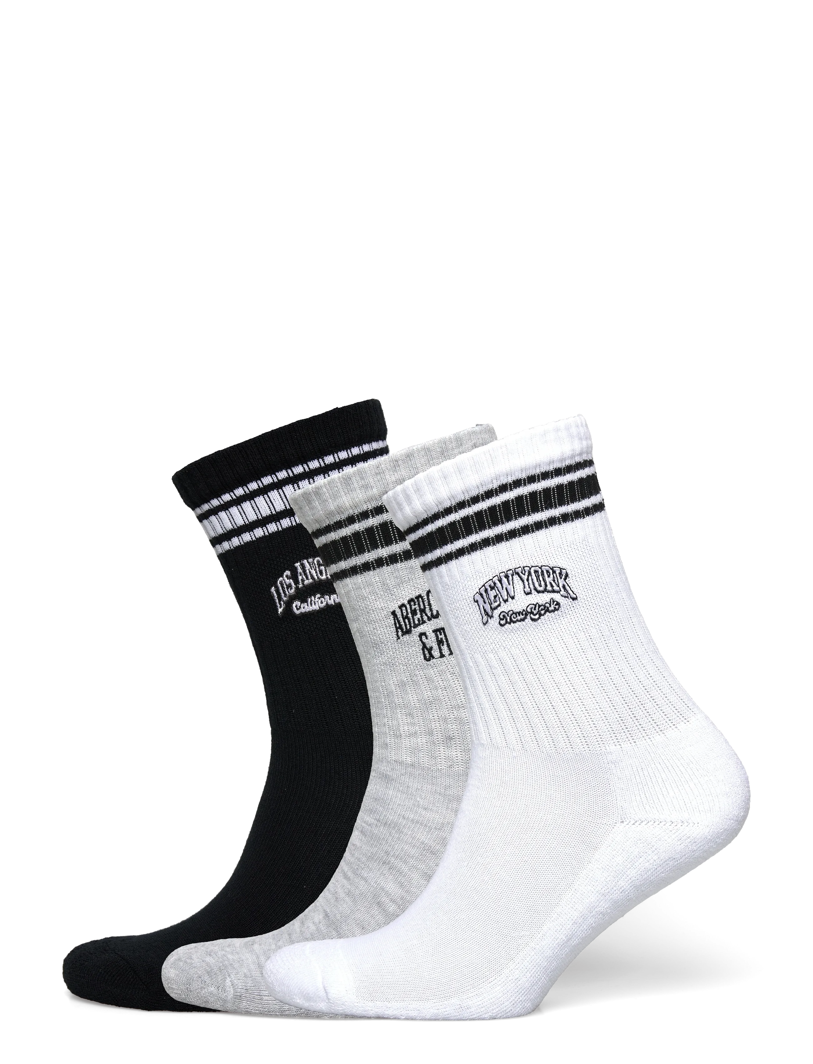 Abercrombie Kids 3W-3PK CREW SOCK - 4 for 3 - BRIGHT WHITE / multi
