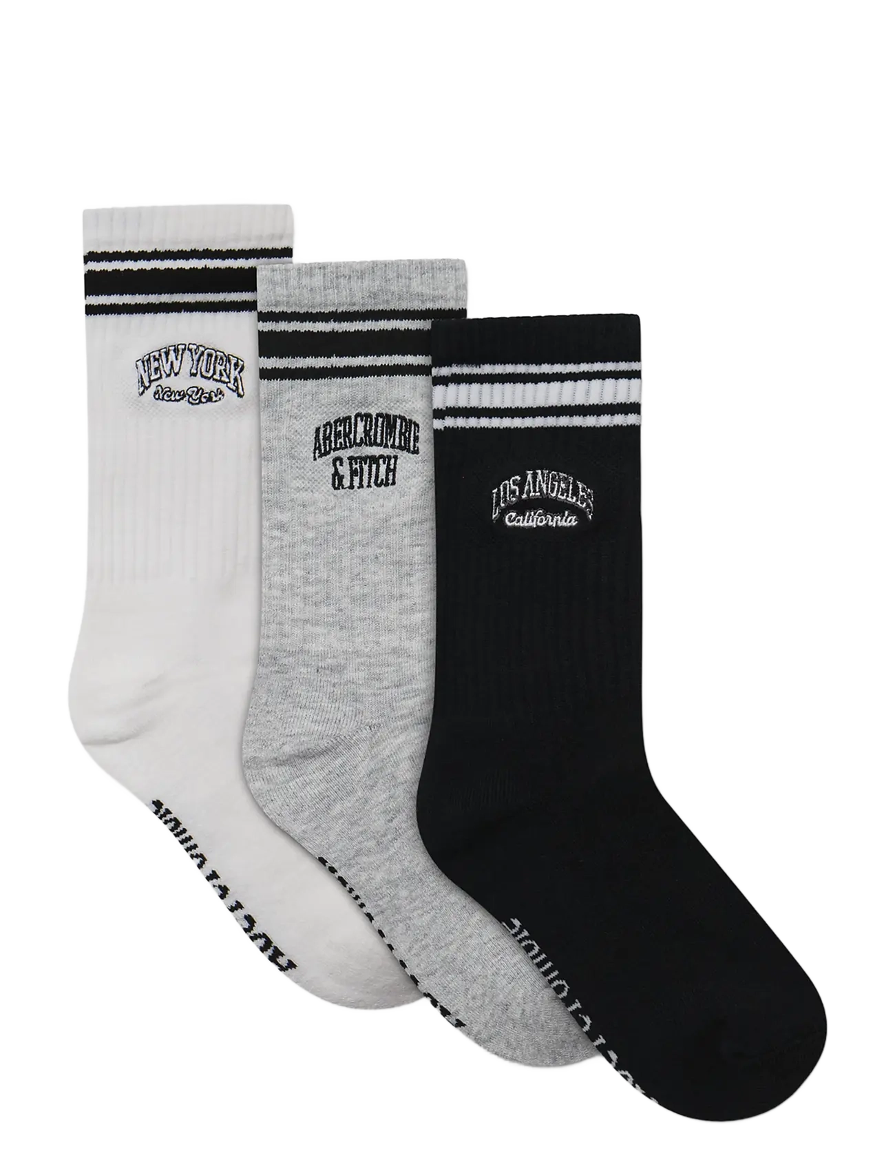 Abercrombie Kids - 3W-3PK CREW SOCK - chaussettes - bright white - 1