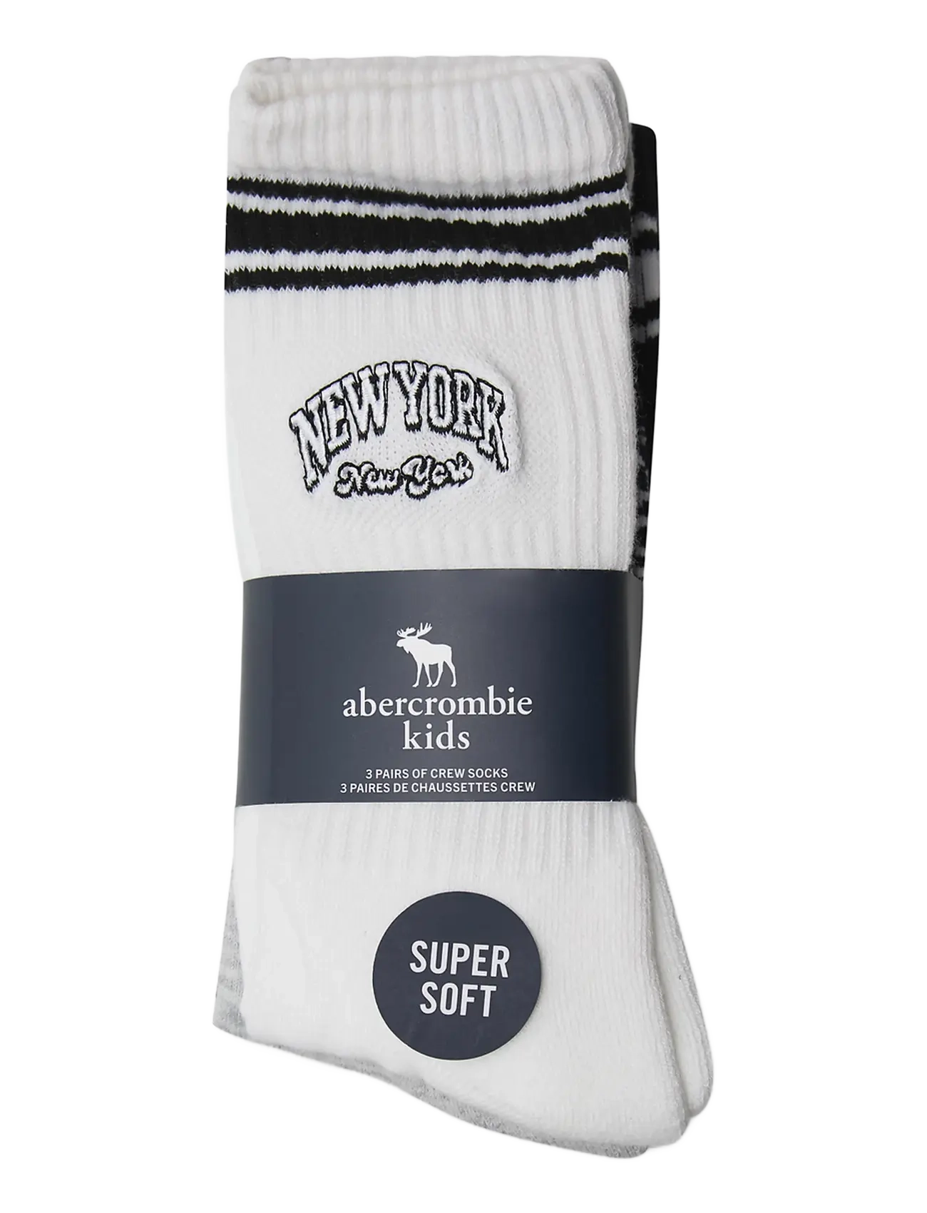 Abercrombie Kids - 3W-3PK CREW SOCK - chaussettes - bright white - 2