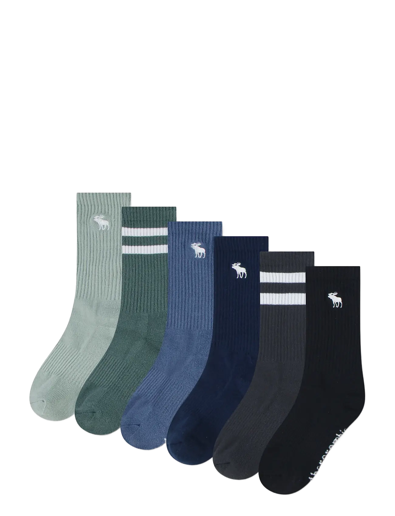 Abercrombie Kids 6W-6PK CREW SOCK - Abercrombie Kids - AQUA GRAY / multi
