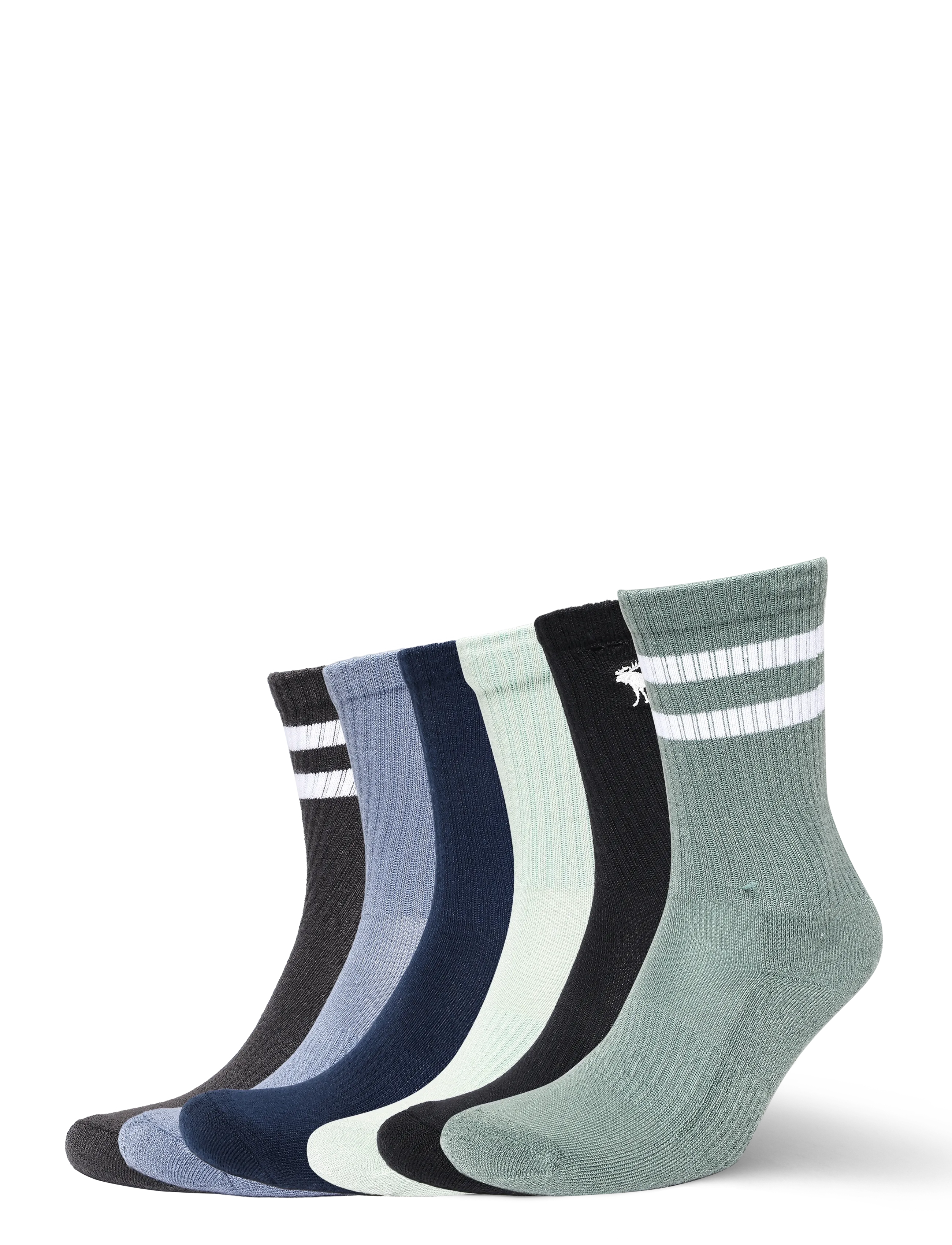 Abercrombie Kids 6W-6PK CREW SOCK - Abercrombie Kids - AQUA GRAY / multi