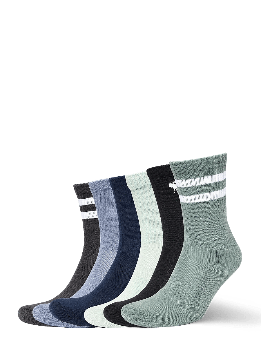 Abercrombie Kids - 6W-6PK CREW SOCK - kojinės - aqua gray - 0