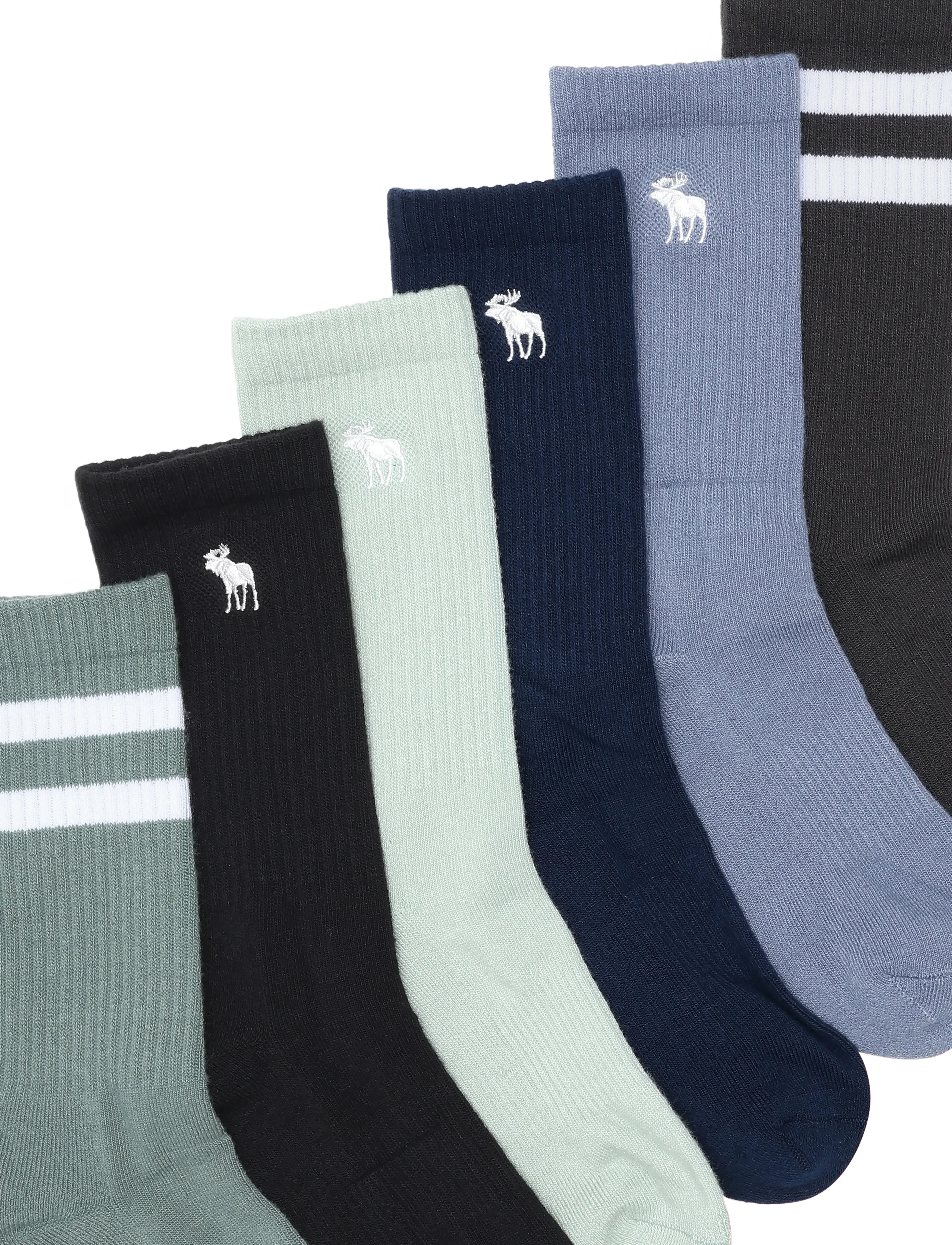 Abercrombie Kids - 6W-6PK CREW SOCK - kojinės - aqua gray - 2