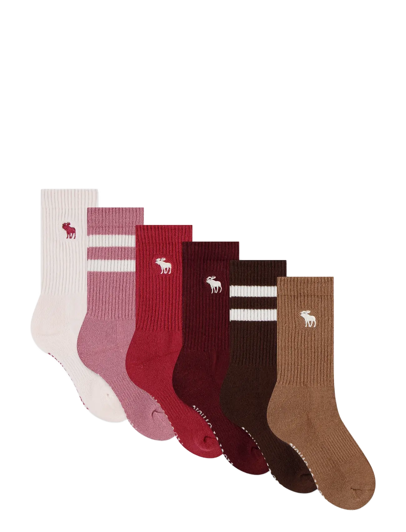 Abercrombie Kids - 6W-6PK CREW SOCK - strümpfe - pink marshmallow - 1