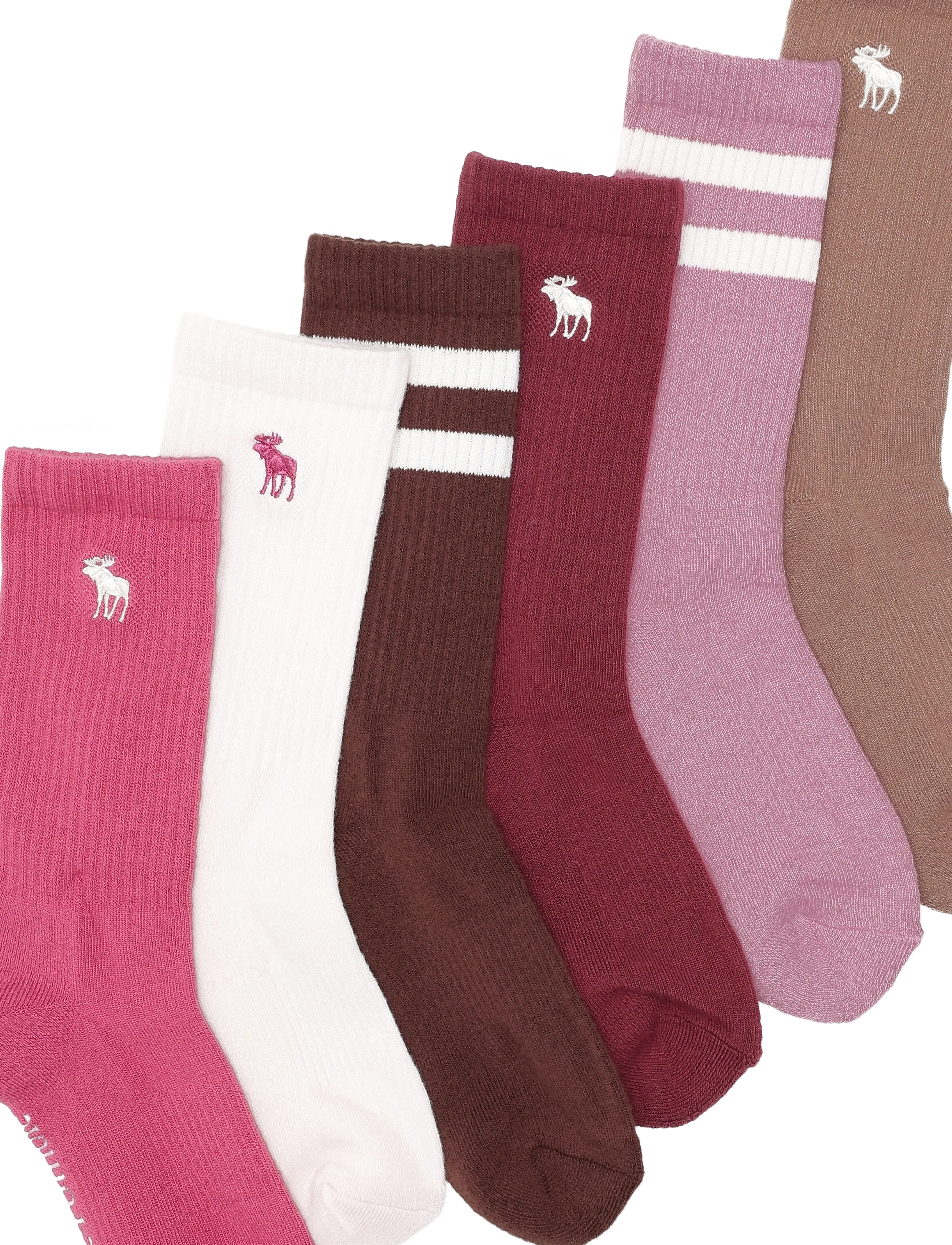 Abercrombie Kids - 6W-6PK CREW SOCK - sokid - pink marshmallow - 2