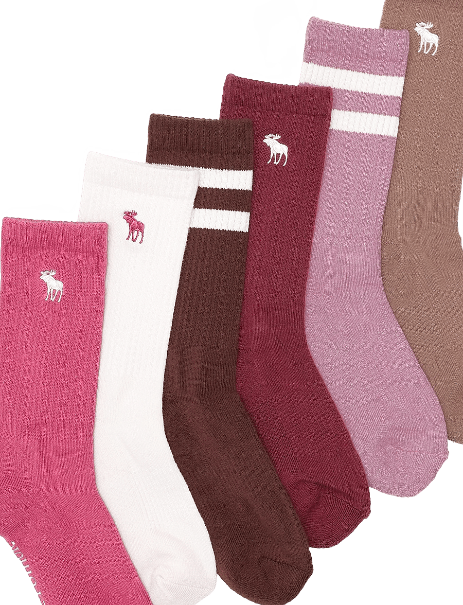 Abercrombie Kids - 6W-6PK CREW SOCK - sokid - pink marshmallow - 2