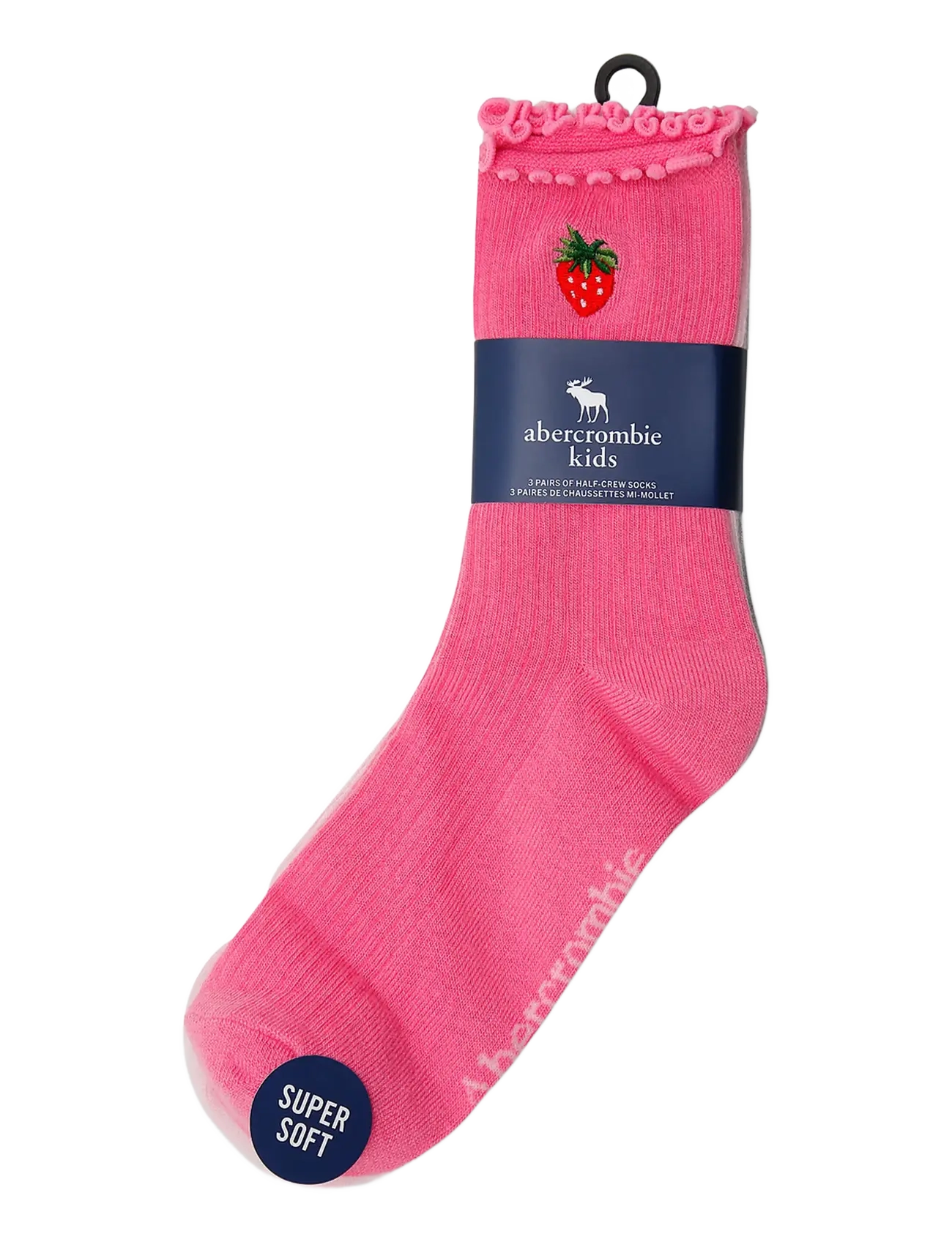 Abercrombie Kids - HQ-3PK HALF CREW SOCK - strümpfe - anf cashmere rose - 2