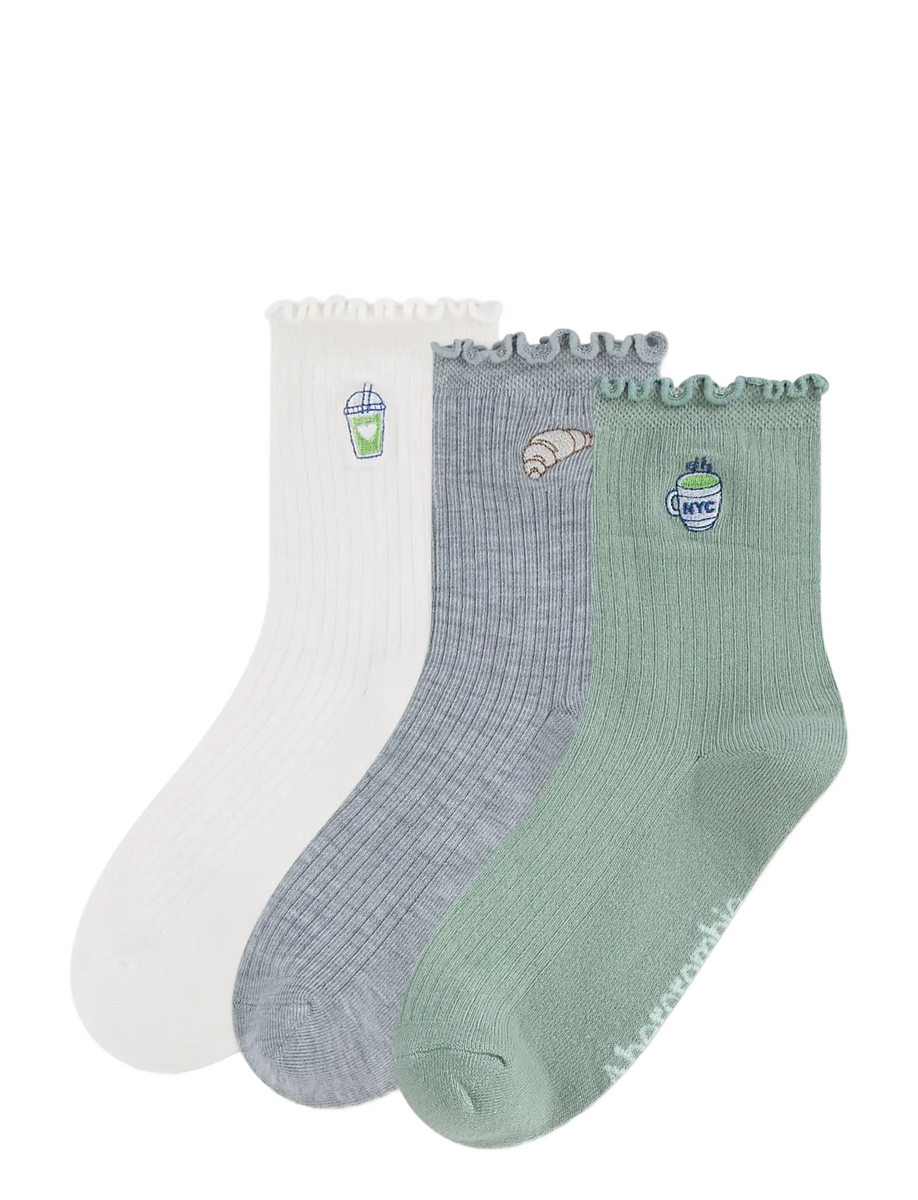 Abercrombie Kids HQ-3PK HALF CREW SOCK - Tøj - AQUA GRAY / green