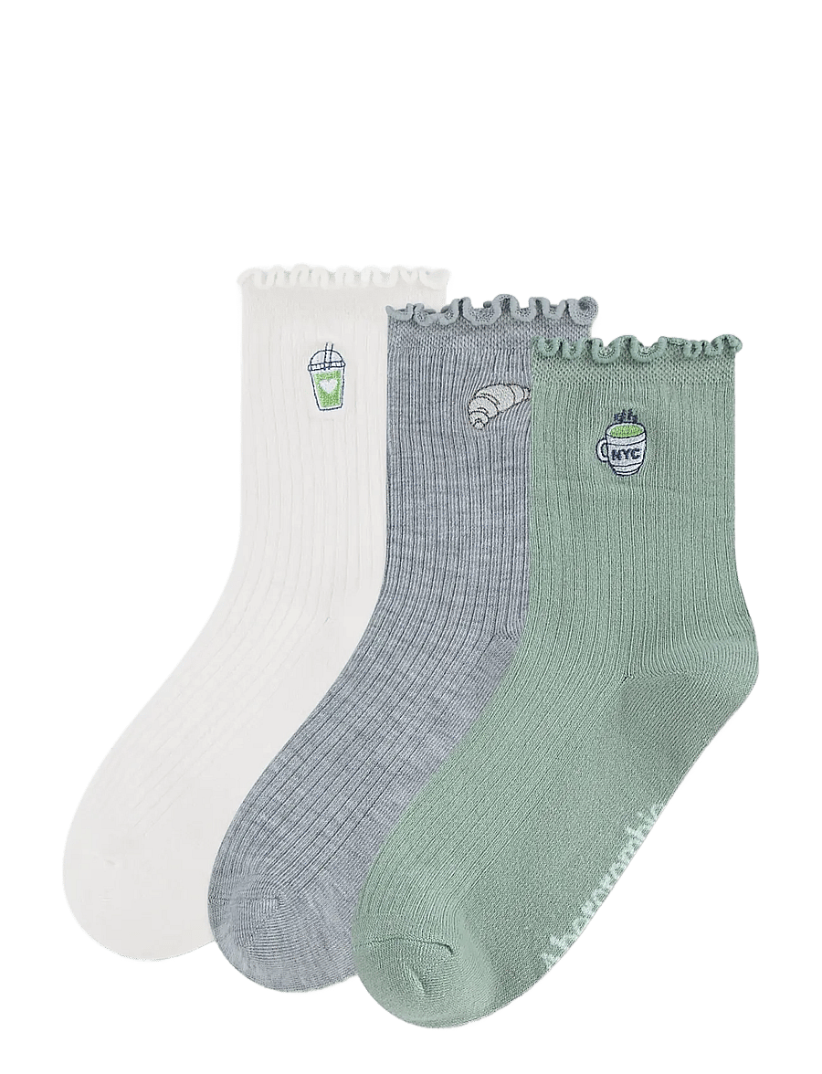 Abercrombie Kids - HQ-3PK HALF CREW SOCK - strümpfe - aqua gray - 0