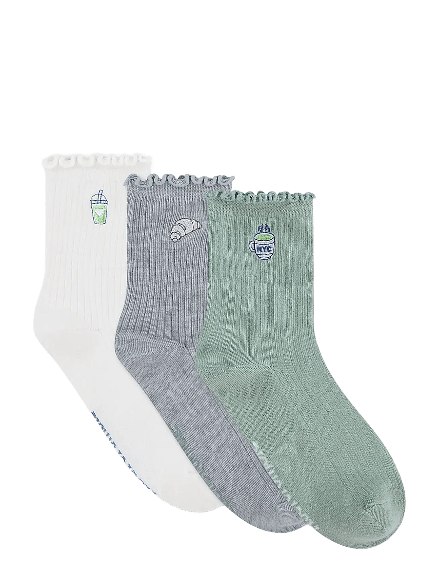 Abercrombie Kids - HQ-3PK HALF CREW SOCK - strümpfe - aqua gray - 1