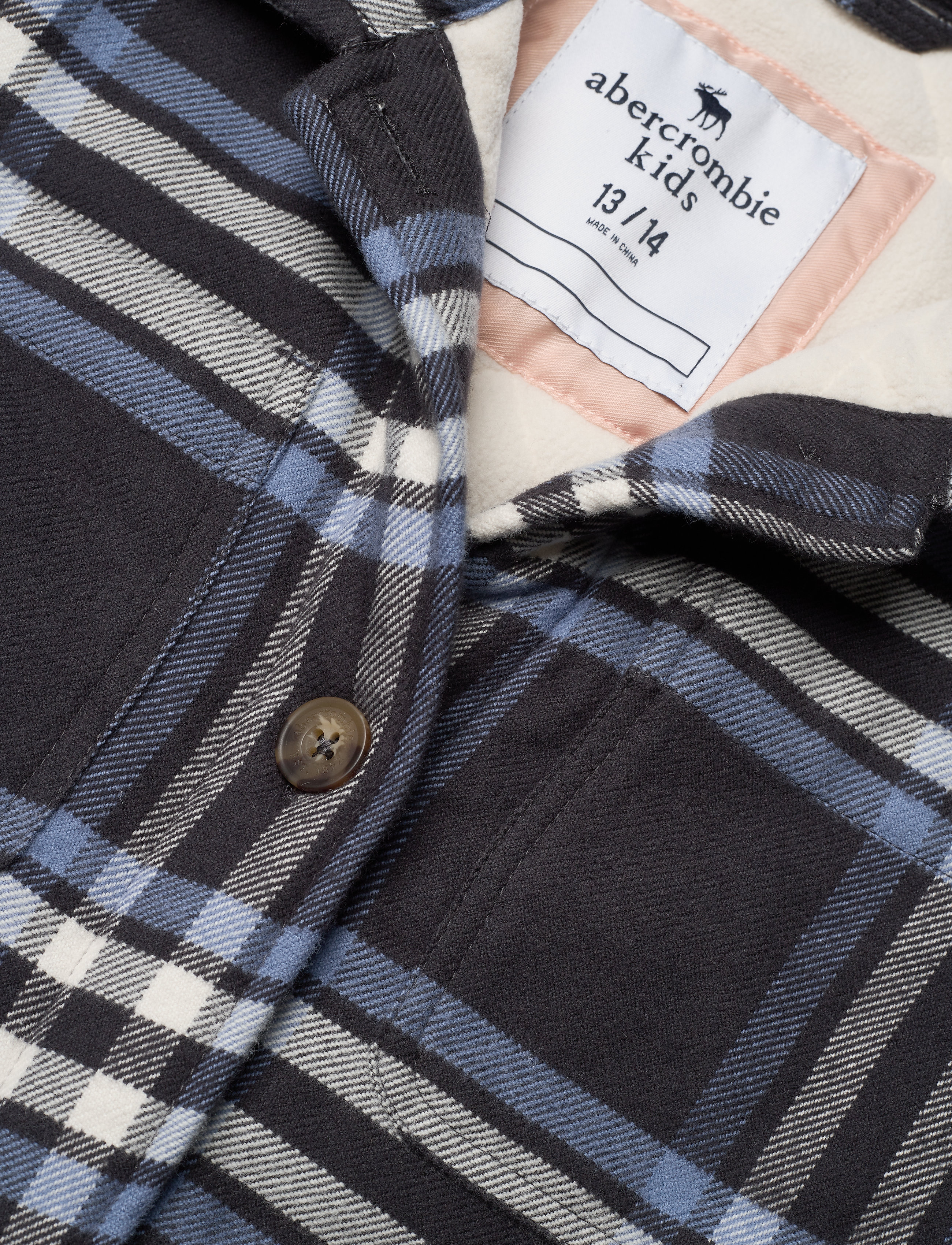 Abercrombie Kids - kids GIRLS OUTERWEAR - overshirts - blue black plaid - 2