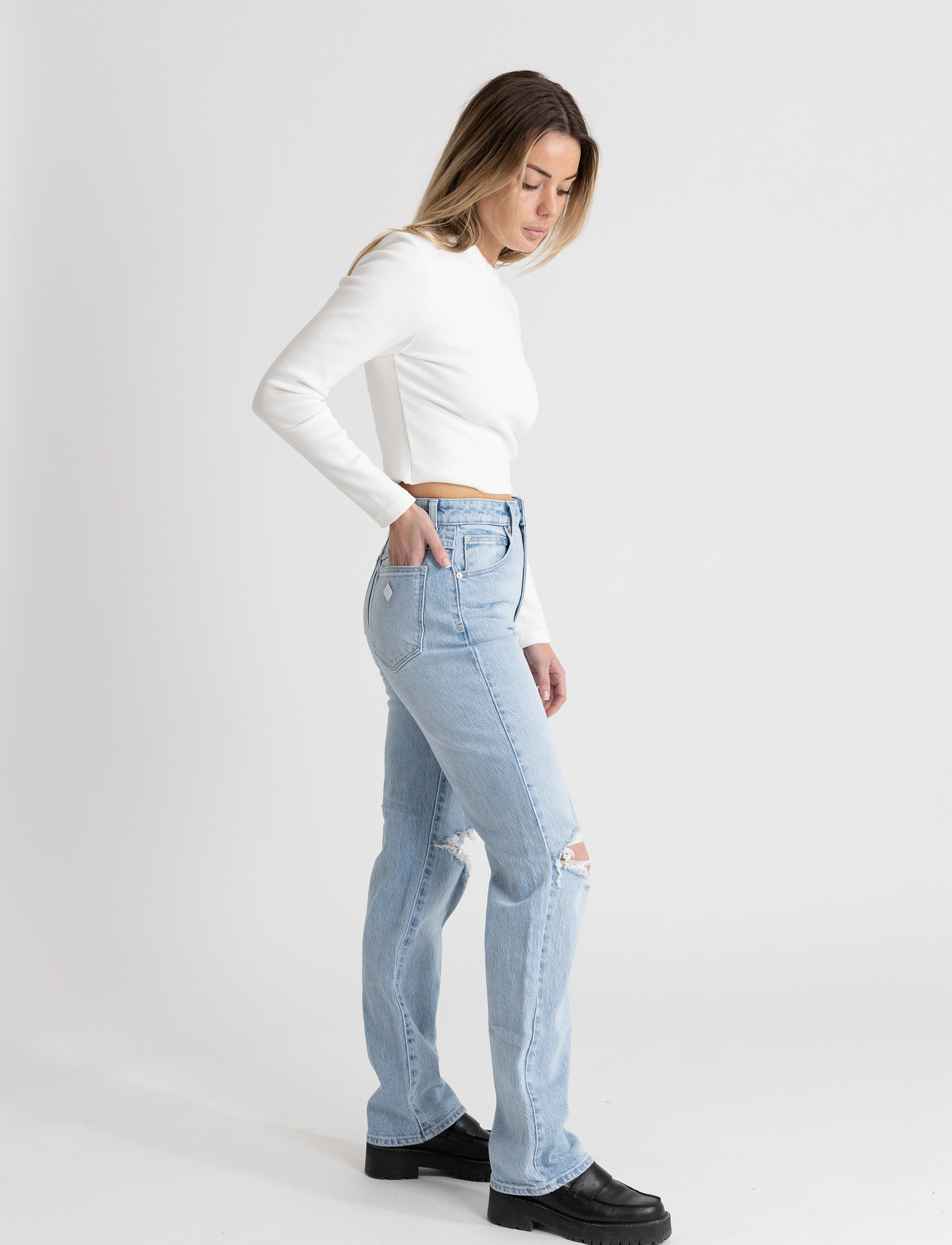 Abrand A '94 High Straight Gina Rip jeans dam – bild 3