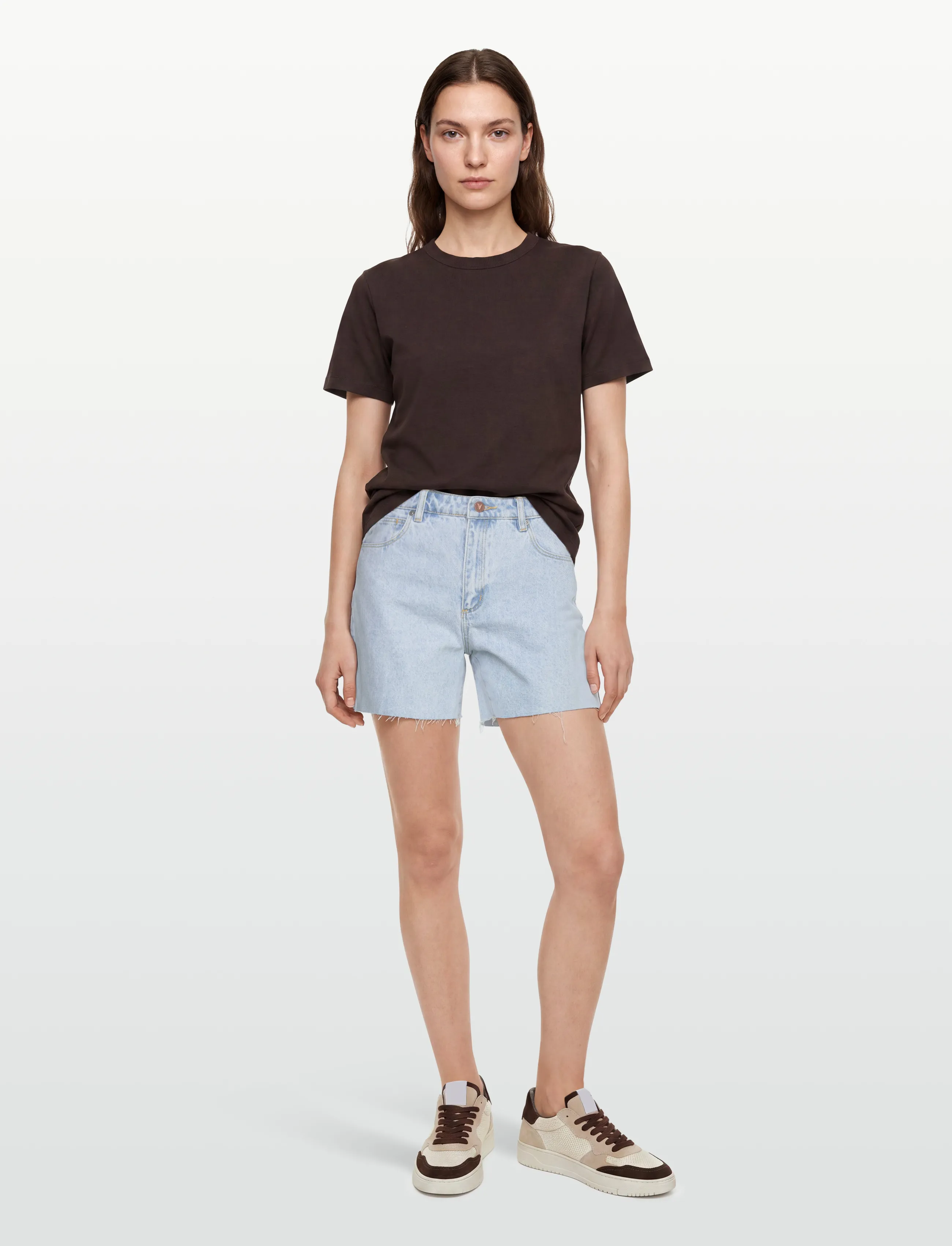 ABRAND A CLAUDIA CUT OFF BLEACHED STONE - Jeansshorts - BLUE / blue