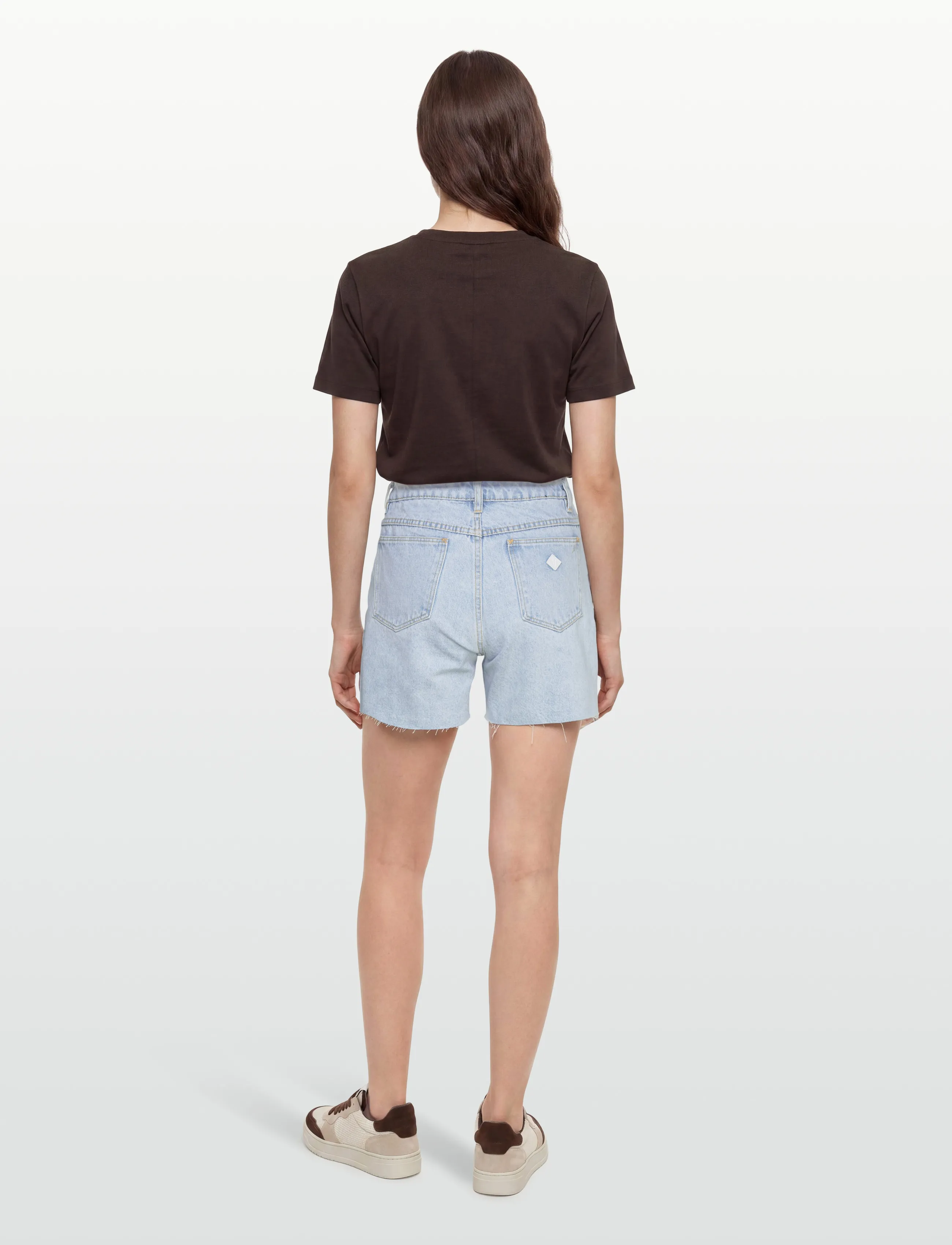 ABRAND - A CLAUDIA CUT OFF BLEACHED STONE - jorts - blue - 4