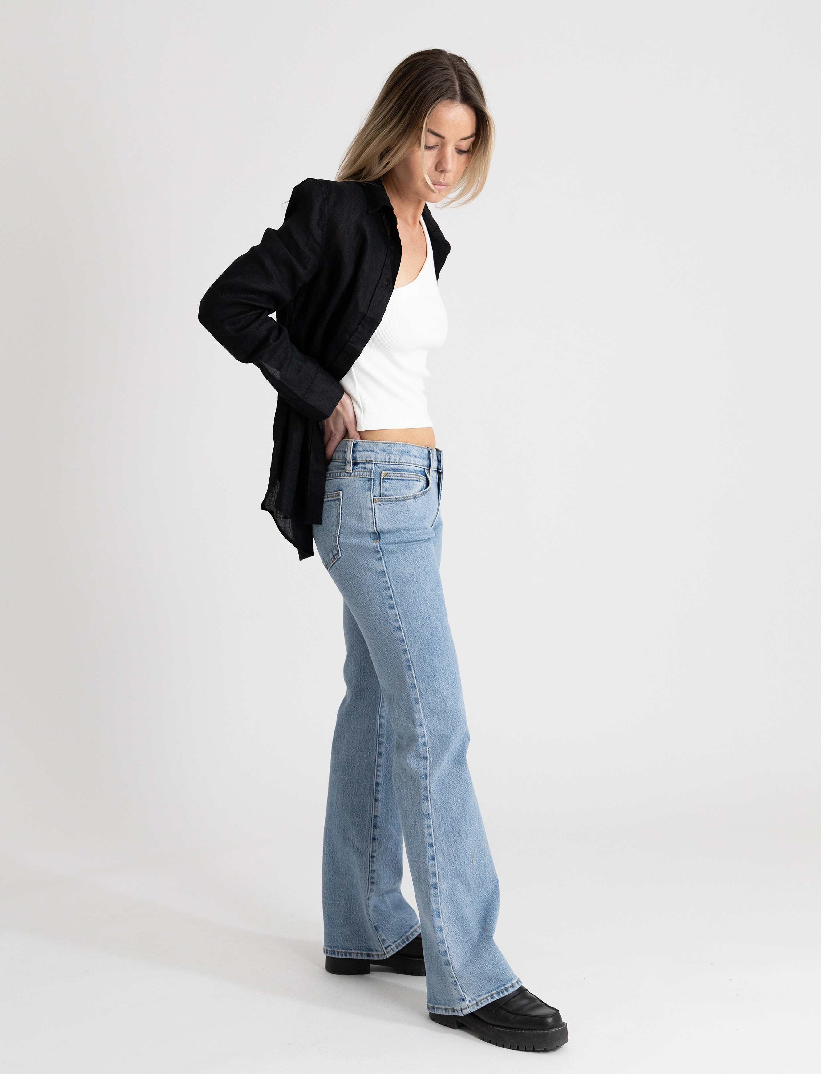 ABRAND - A 99 LOW BOOT ARIANE - alt eriti laia säärega teksad - blue - 5