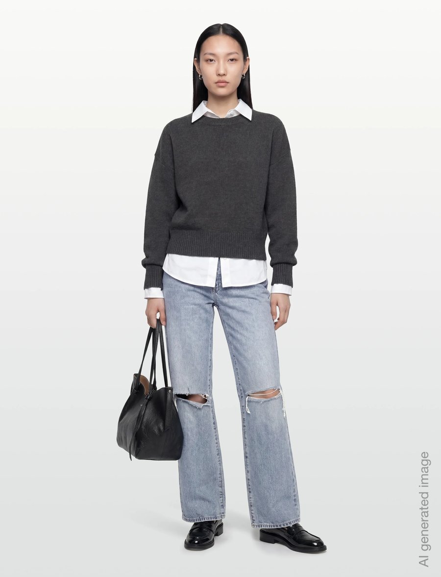 ABRAND - A 99 LOW WIDE SUSANNA RIP - vida jeans - blue - 0