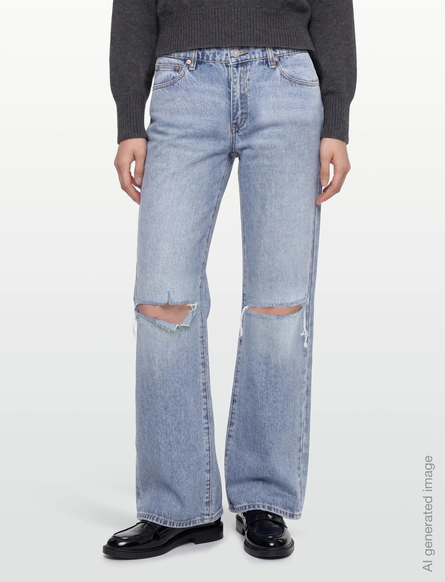 ABRAND - A 99 LOW WIDE SUSANNA RIP - vida jeans - blue - 3