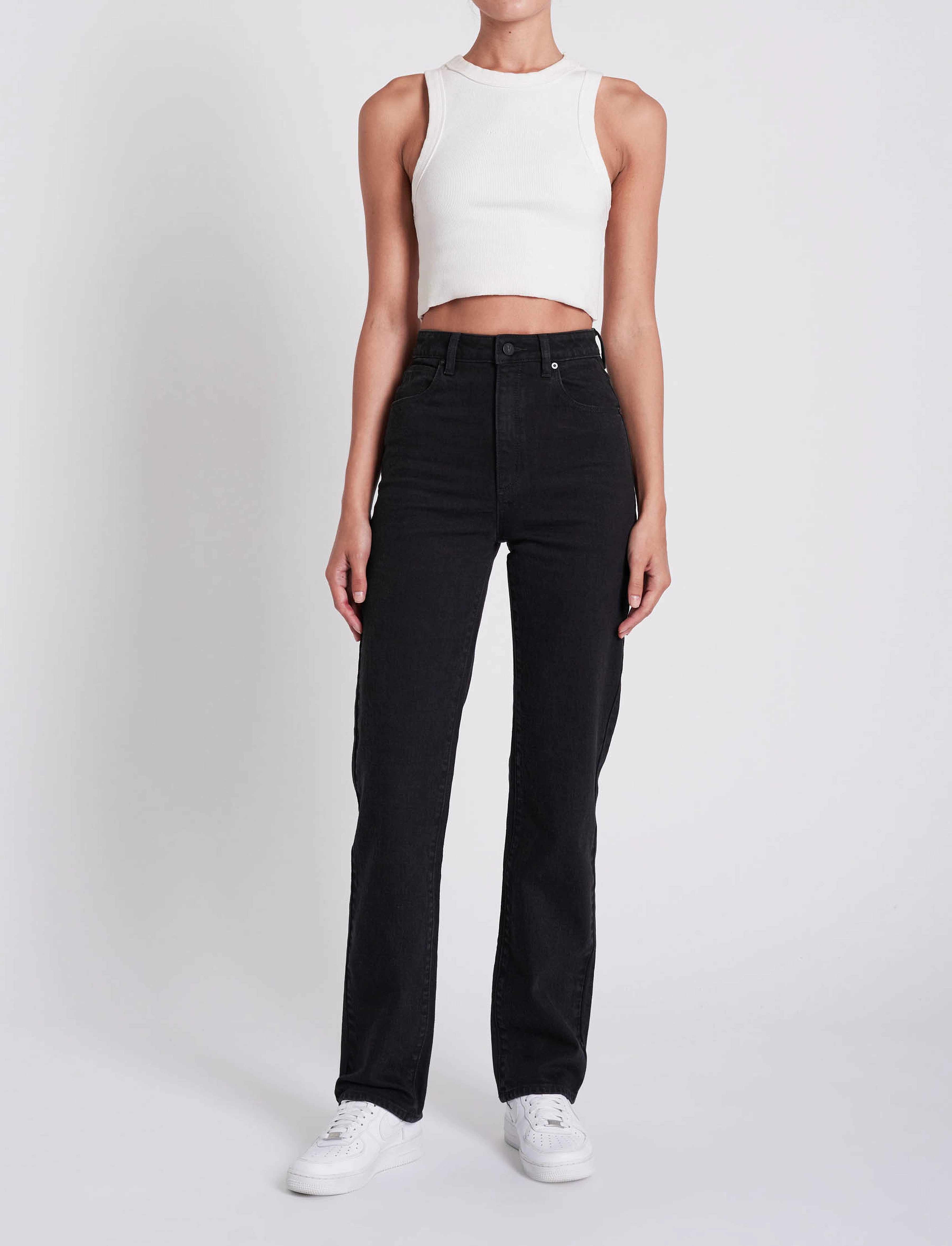ABRAND A 94 High Straight Black Light, 23, Black, Jeans > Lige-Almindelige, Dame