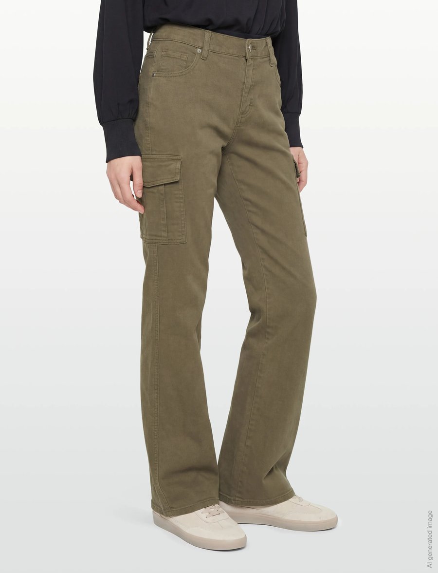 ABRAND - 99 LOW BOOT CARGO ARMY GREEN - pantalons évasés - green - 3