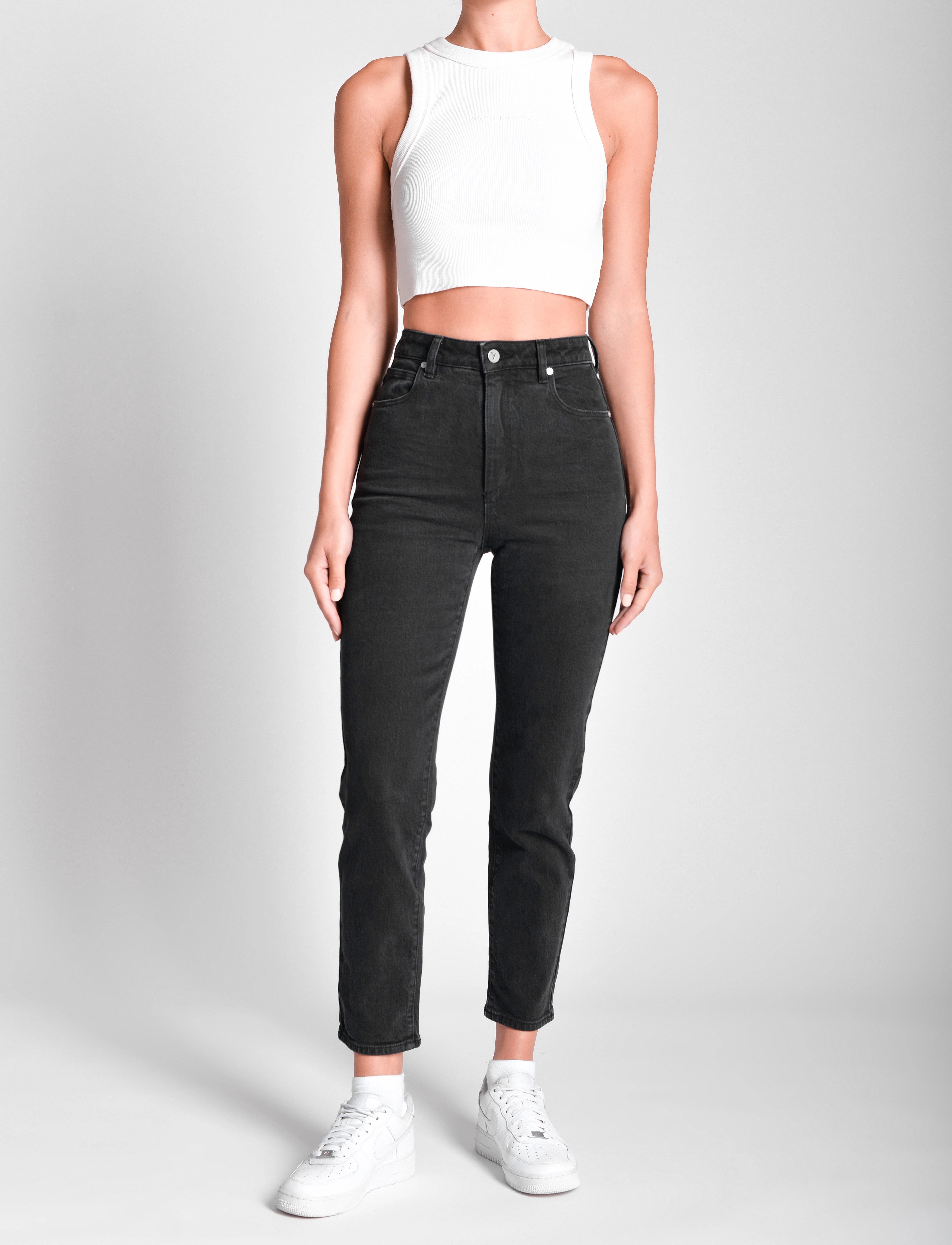 ABRAND 94 High Slim Whitney Rcy Black Overdye, 26, Jeans, Schwarz - Slim, Frauen