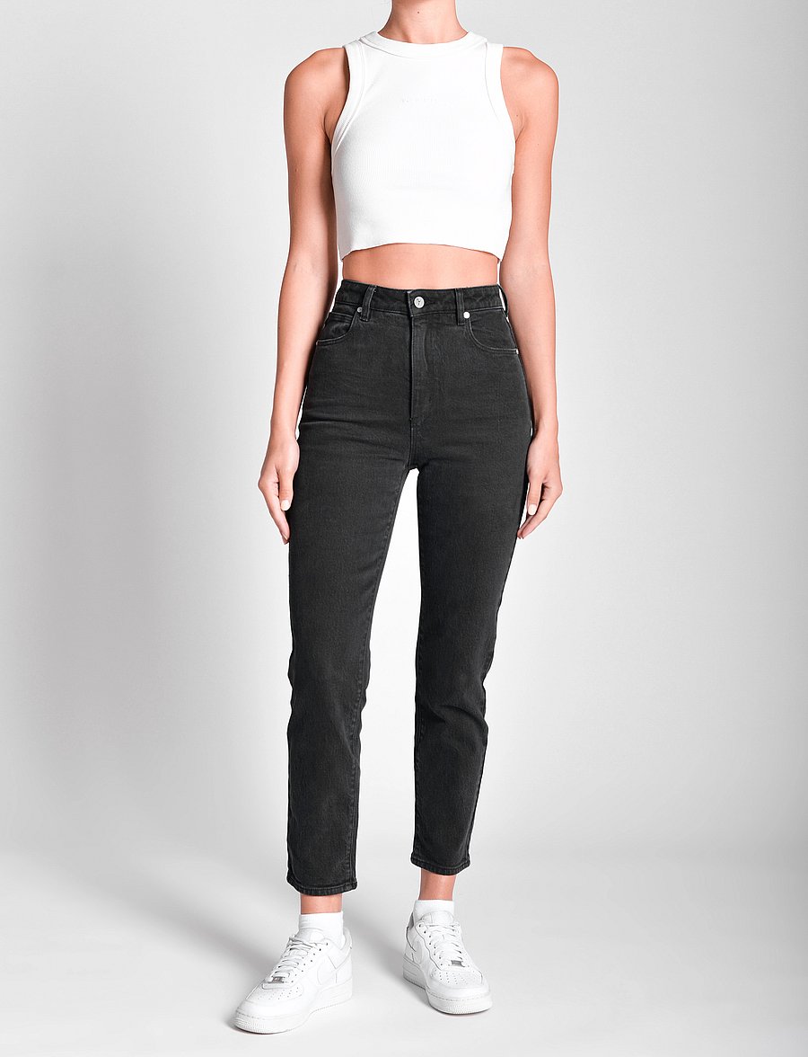 ABRAND - 94 HIGH SLIM WHITNEY RCY BLACK OVERDYE - slim jeans - black - 0