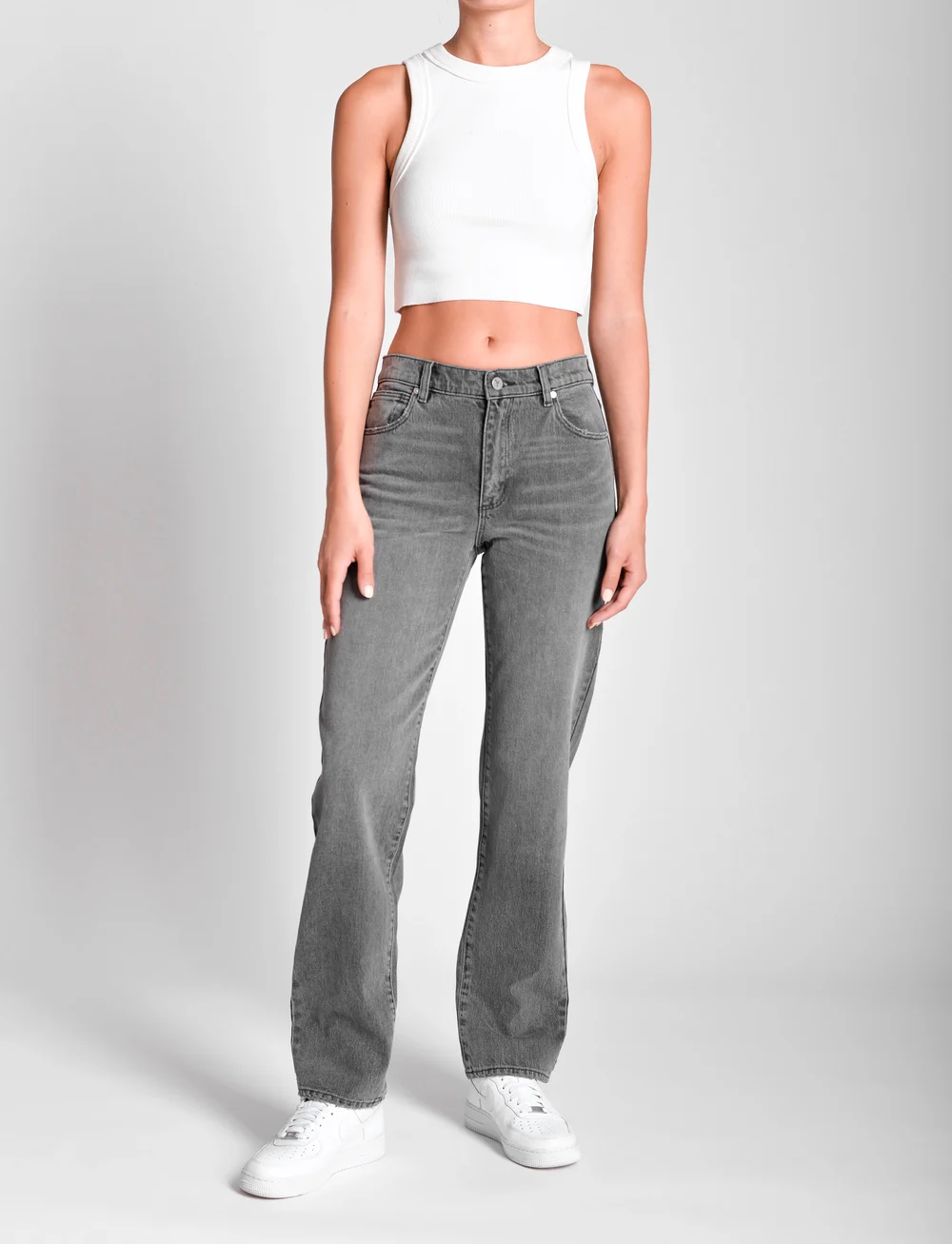 ABRAND - 95 MID STRAIGHT BROOKLYN - straight jeans - grey - 0