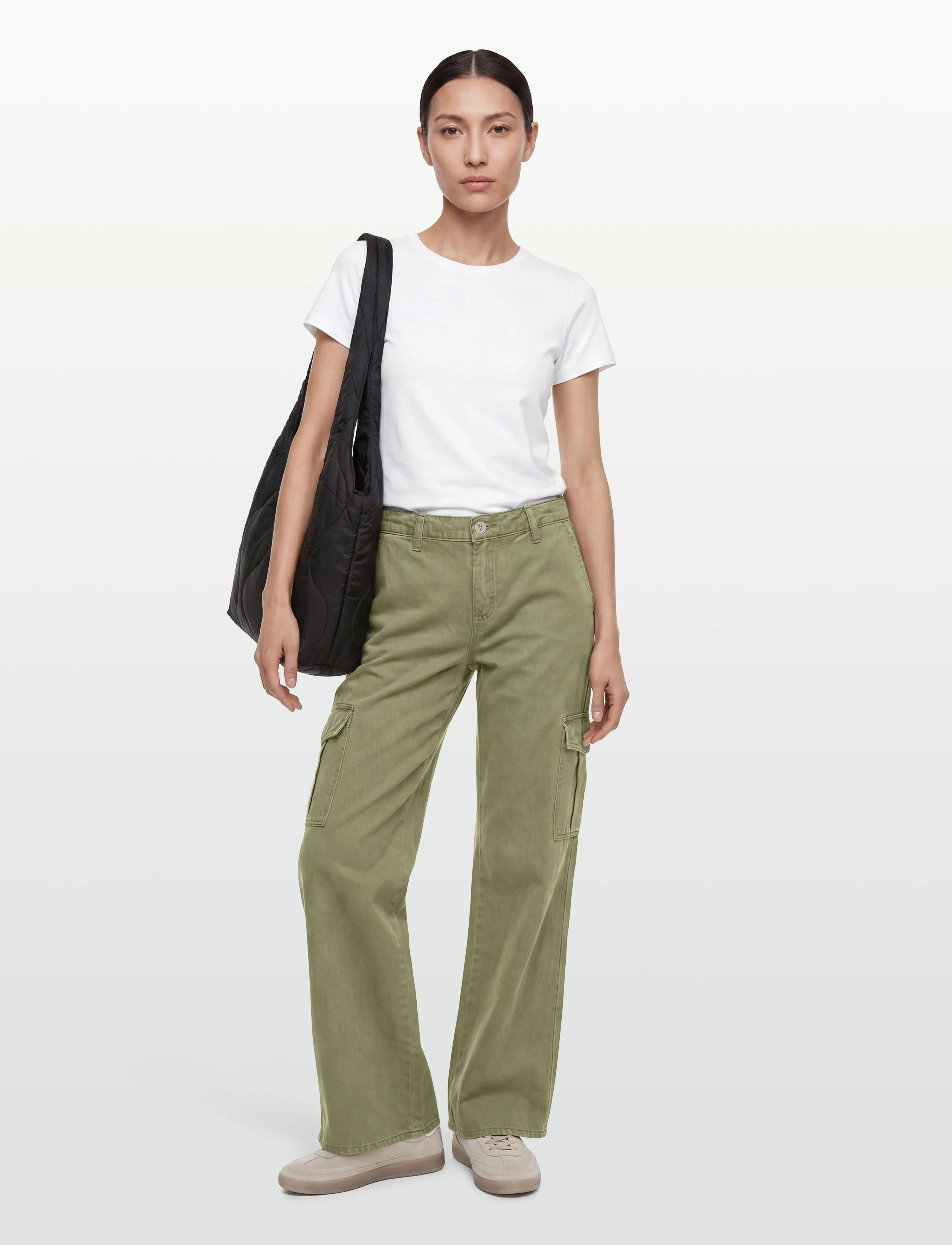 ABRAND 99 Low & Wide Cargo Faded Army, W27, Khaki green, Bukser > Brede Ben, Dame