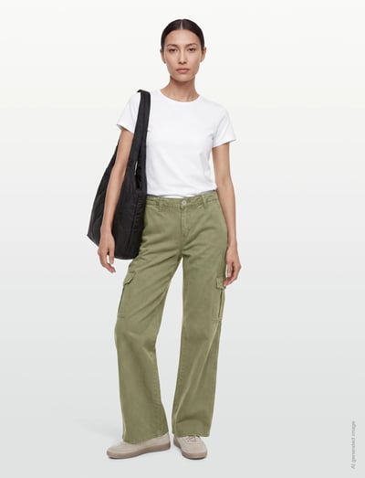 ABRAND 99 LOW & WIDE CARGO FADED ARMY - Byxor - GREEN / khaki/green