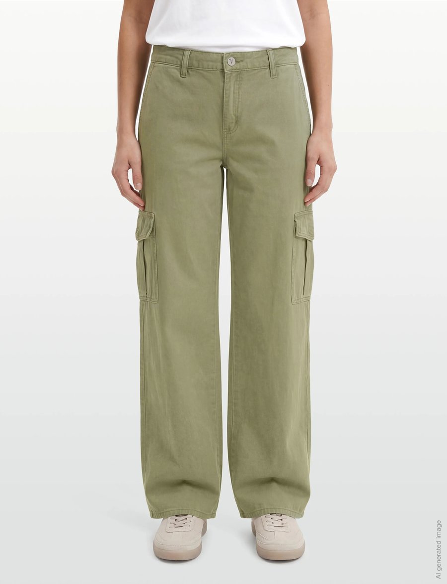 ABRAND - 99 LOW & WIDE CARGO FADED ARMY - cargo-hosen - green - 3