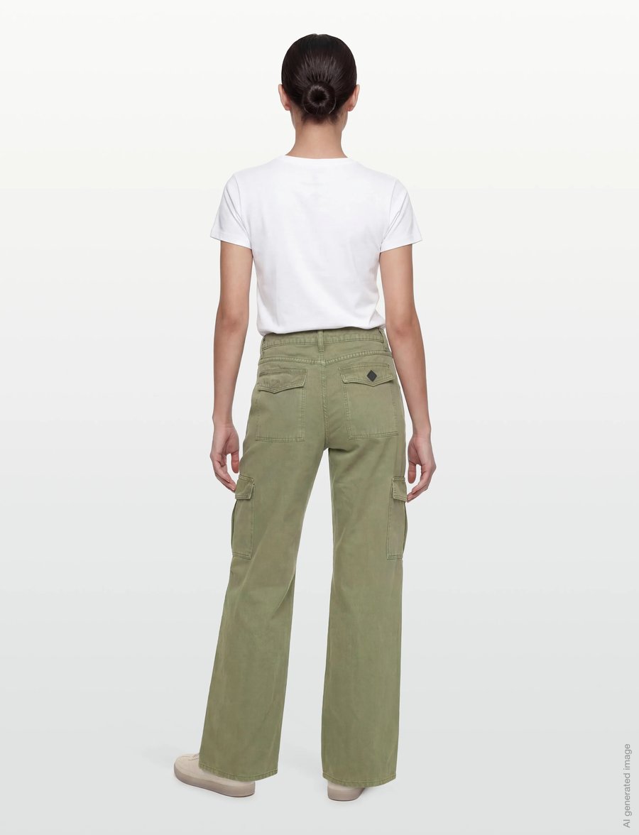ABRAND - 99 LOW & WIDE CARGO FADED ARMY - cargo-hosen - green - 4