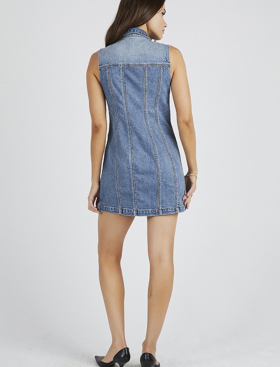 ABRAND - BUTTON UP DRESS LULA RCY - blue - 4