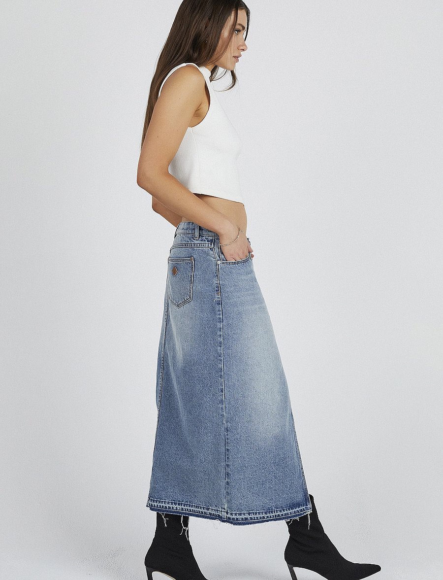ABRAND - 99 MAXI SKIRT LULA - jeanskjolar - blue - 3