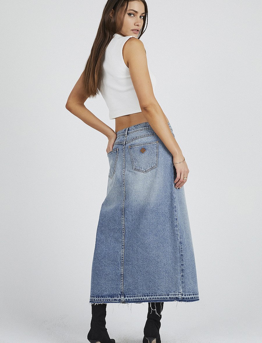 ABRAND - 99 MAXI SKIRT LULA - jeanskjolar - blue - 4