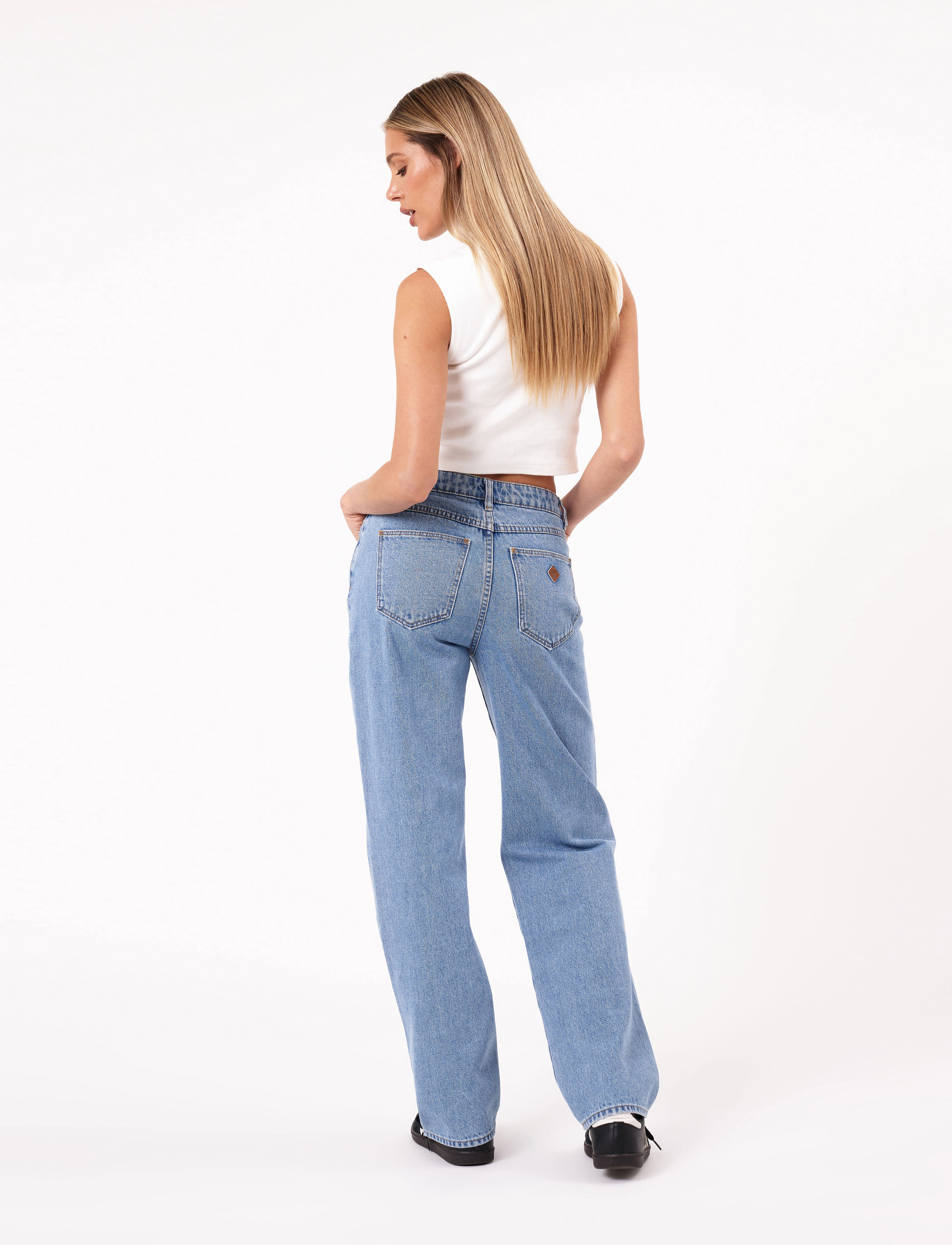 ABRAND - 95 MID BAGGY GIGI MID BLUE - hosen mit weitem bein - blue - 3
