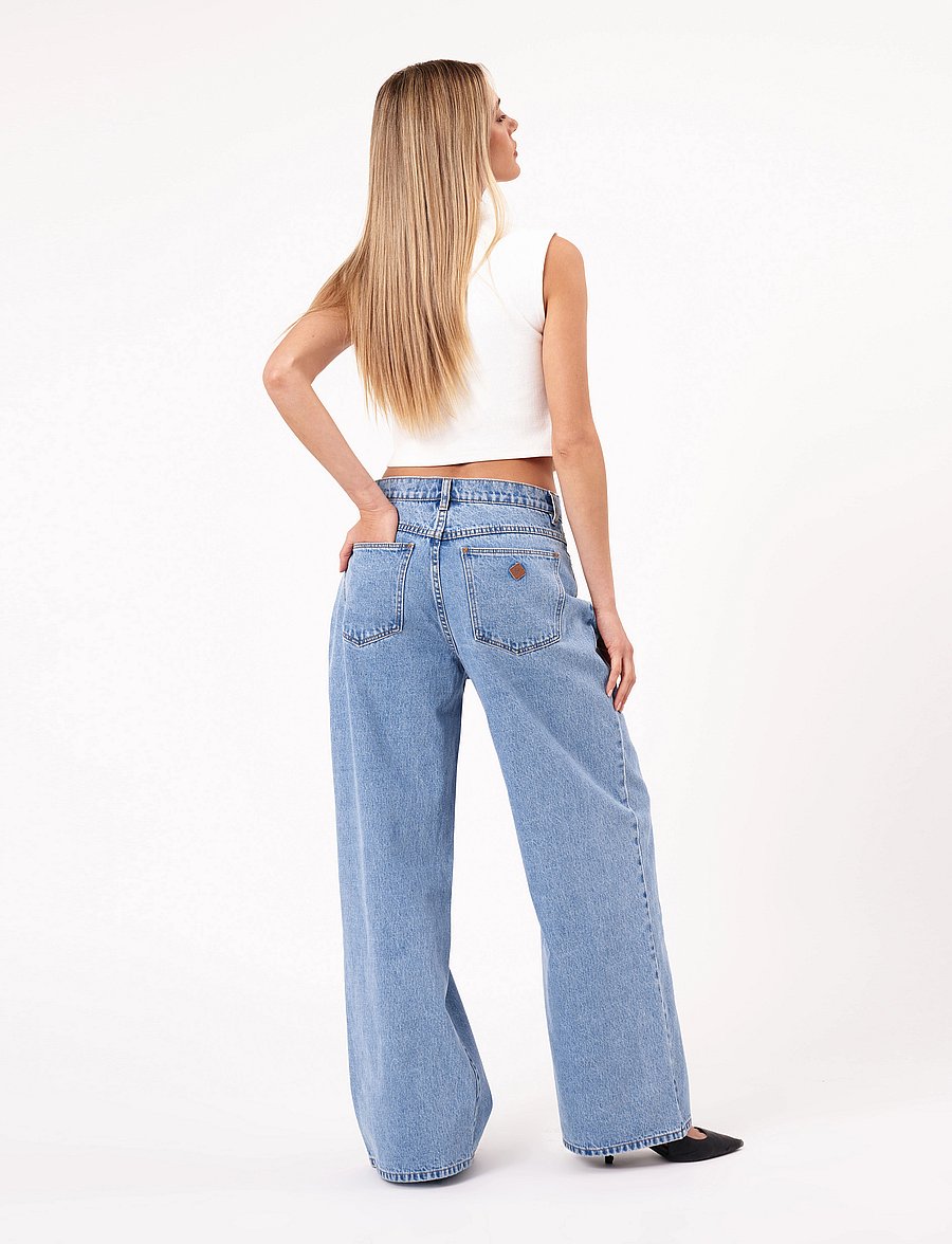 ABRAND - 95 MID SUPER BAGGY GIGI MID BLUE - wide leg jeans - blue - 4