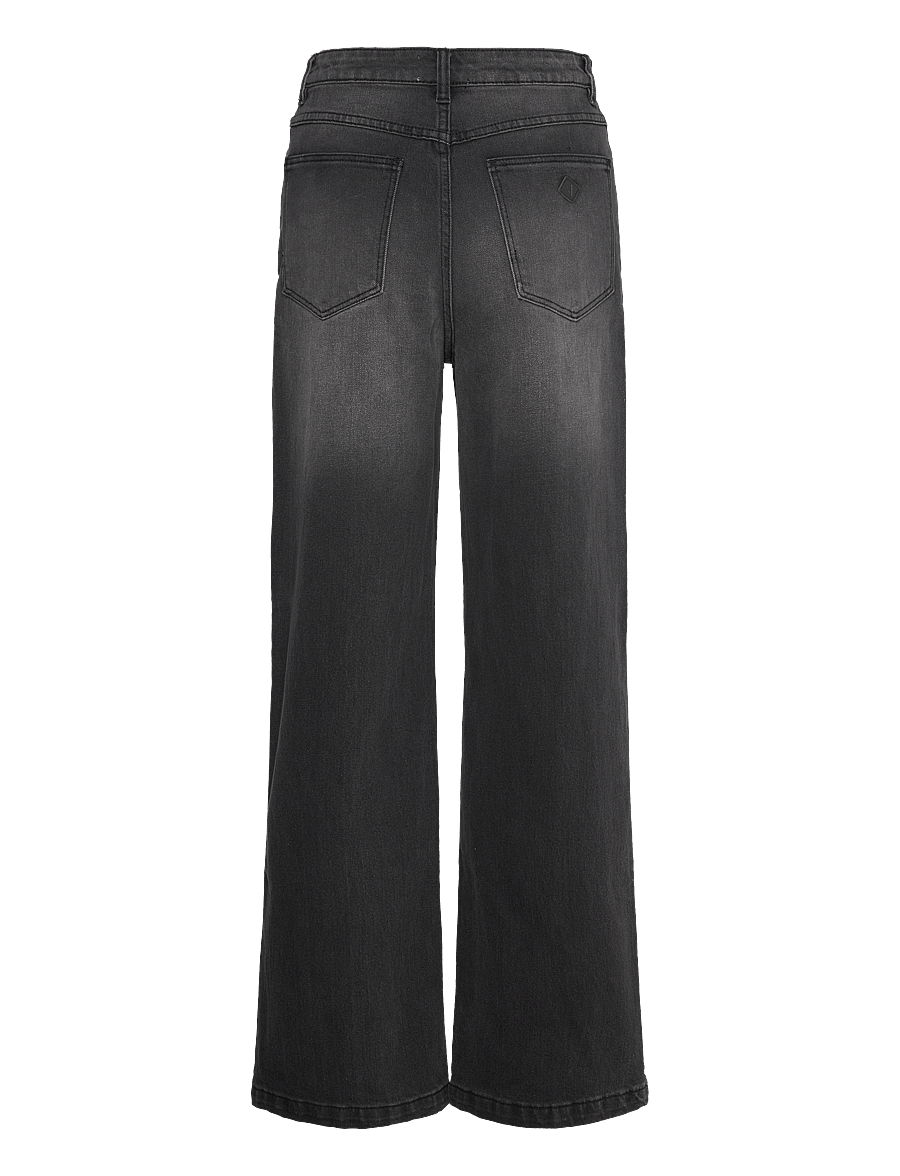 ABRAND - 94 HIGH & WIDE GITA - brede jeans - black - 2