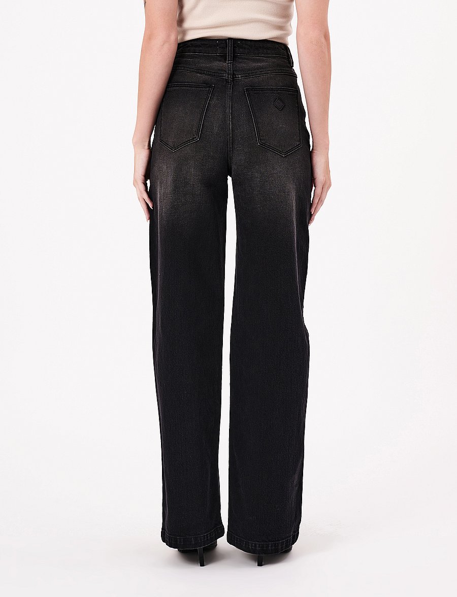 ABRAND - 94 HIGH & WIDE GITA - brede jeans - black - 3