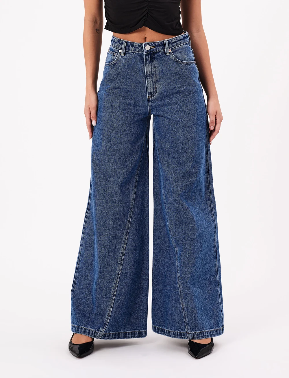 ABRAND - 94 SUPER WIDE CHANTELL MID VINTAGE BLUE - vida jeans - blue - 0