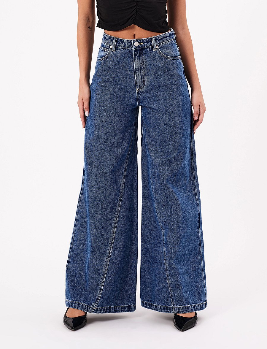 ABRAND - 94 SUPER WIDE CHANTELL MID VINTAGE BLUE - leveälahkeiset farkut - blue - 0