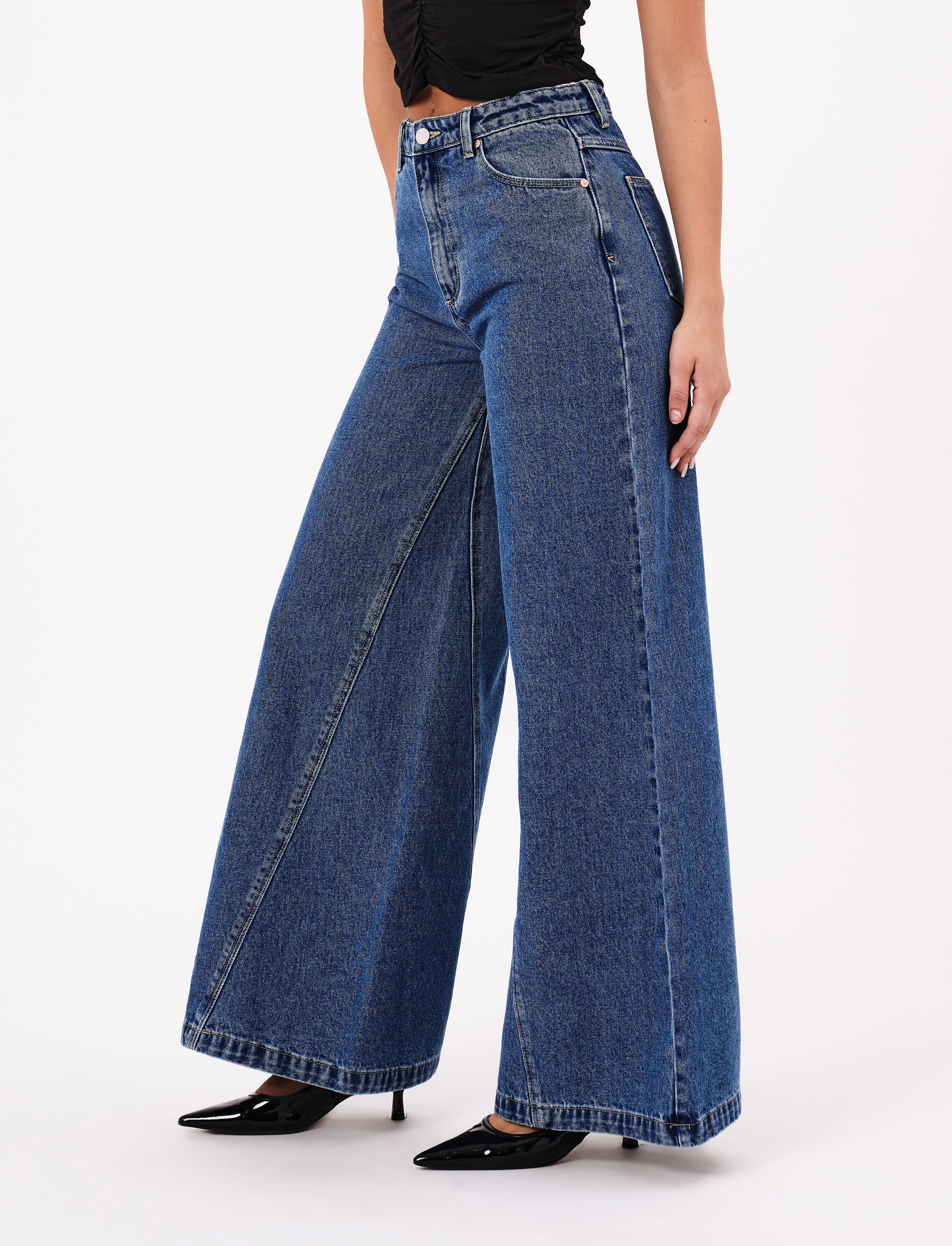 ABRAND - 94 SUPER WIDE CHANTELL MID VINTAGE BLUE - leveälahkeiset farkut - blue - 3