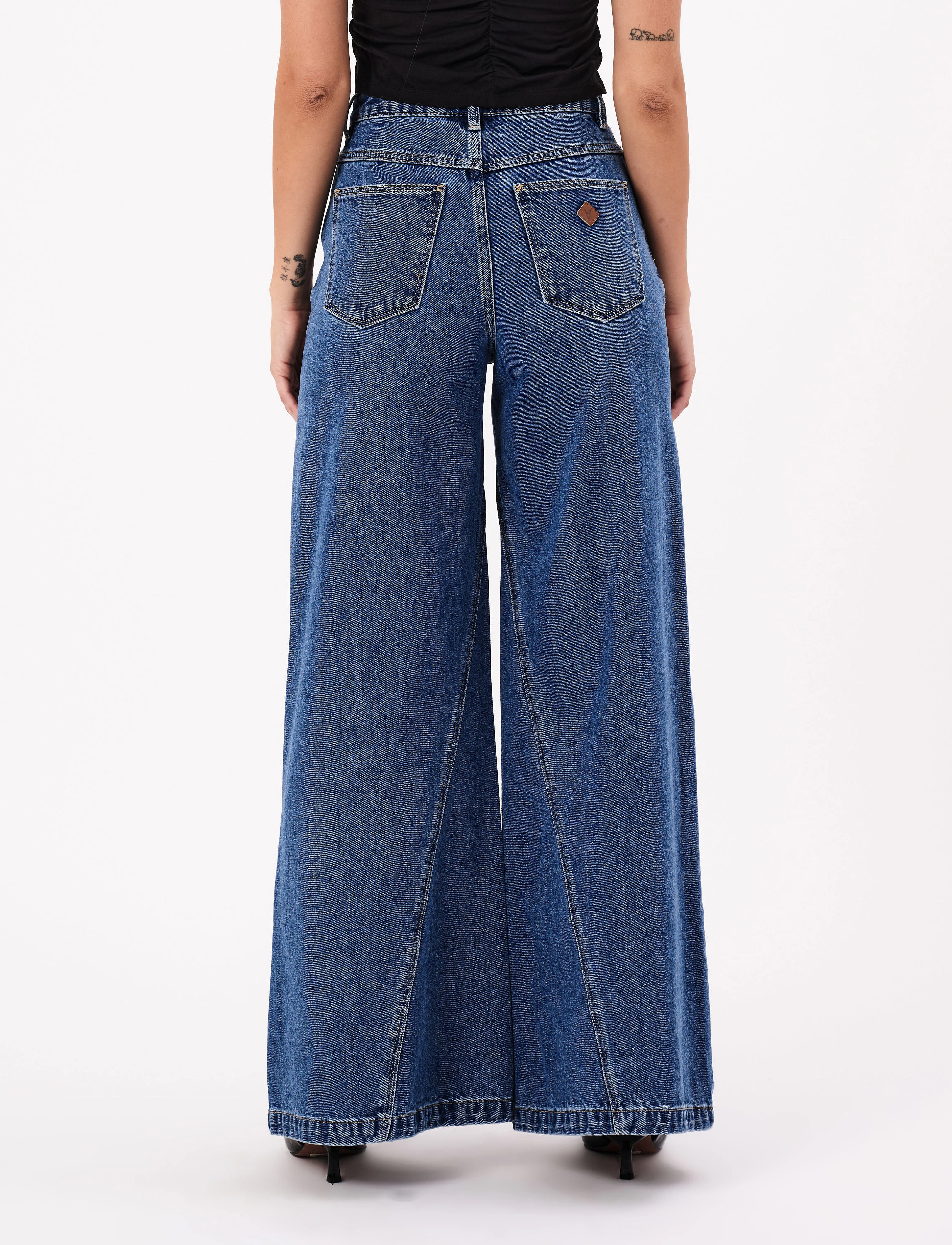 ABRAND - 94 SUPER WIDE CHANTELL MID VINTAGE BLUE - leveälahkeiset farkut - blue - 4