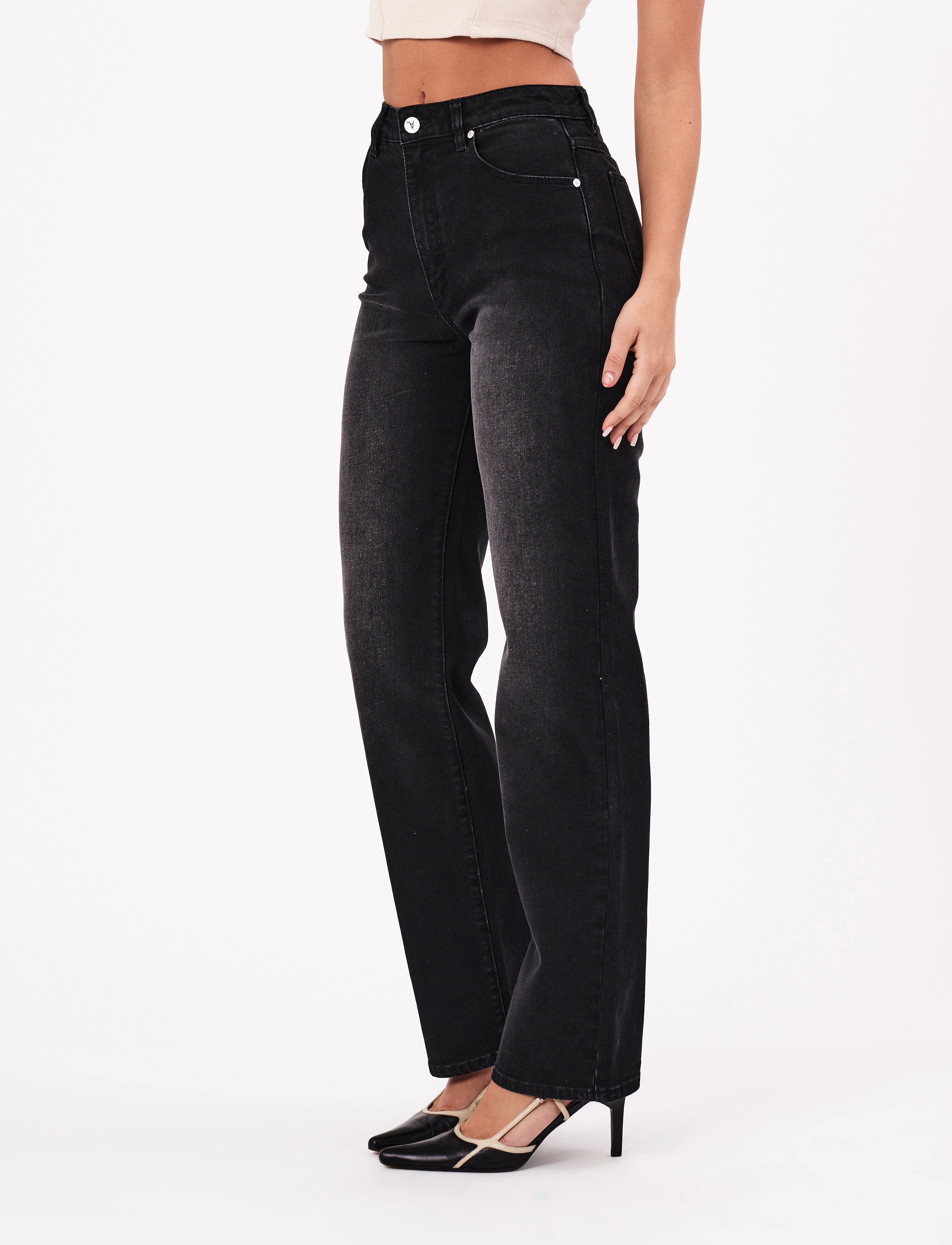 ABRAND - 94 HIGH STRAIGHT GITA - straight jeans - black - 3