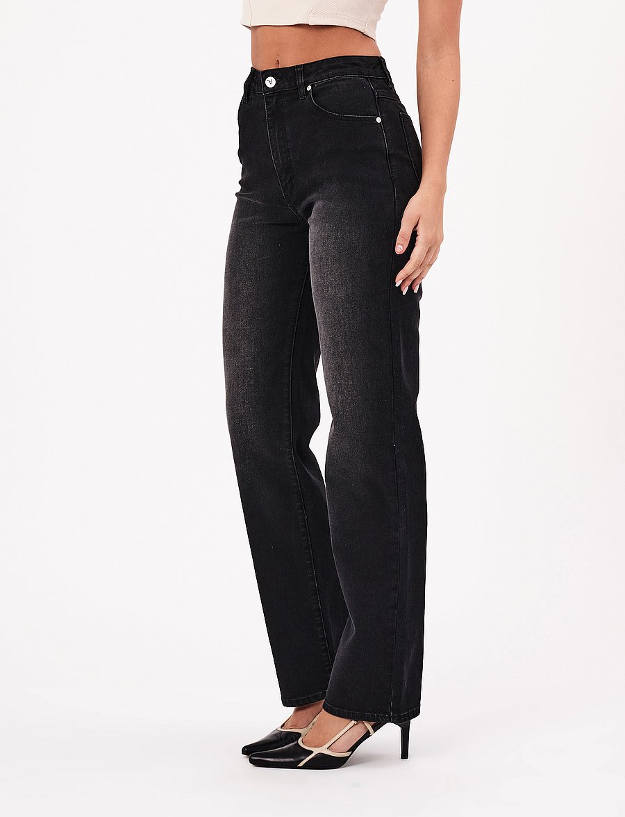 ABRAND - 94 HIGH STRAIGHT GITA - straight jeans - black - 3